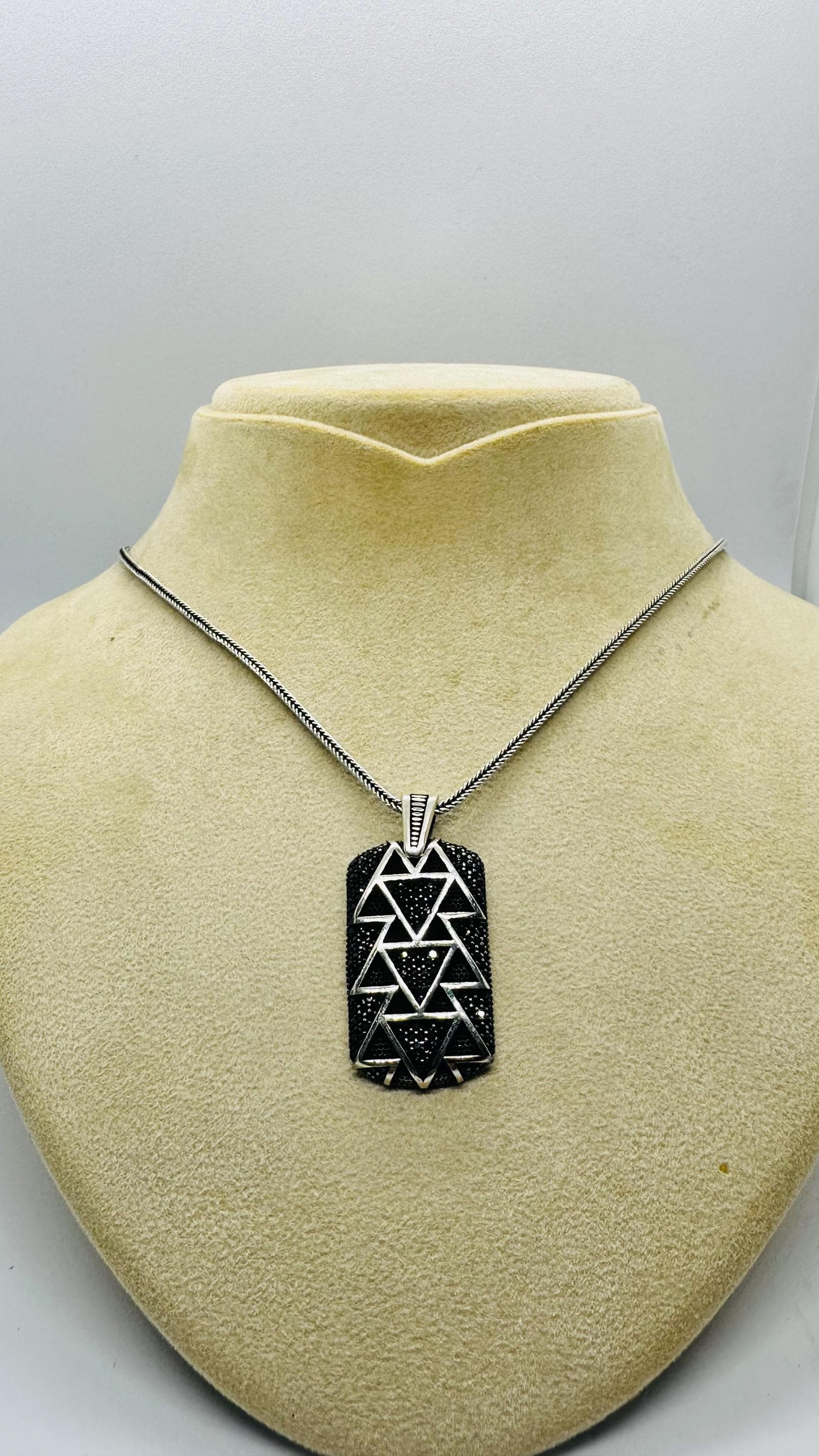 Fathers Day Gift, 925 Silver Triangle Pendant Gift for Men - image 3