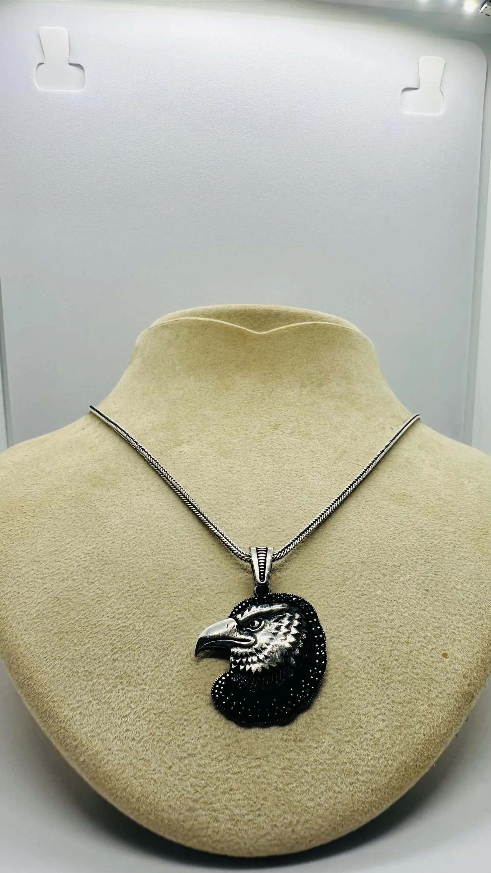 925 Sterling Silver Eagle Necklace for Men, Oxidized Bird Pendant, Fathers Day Gift - image 5