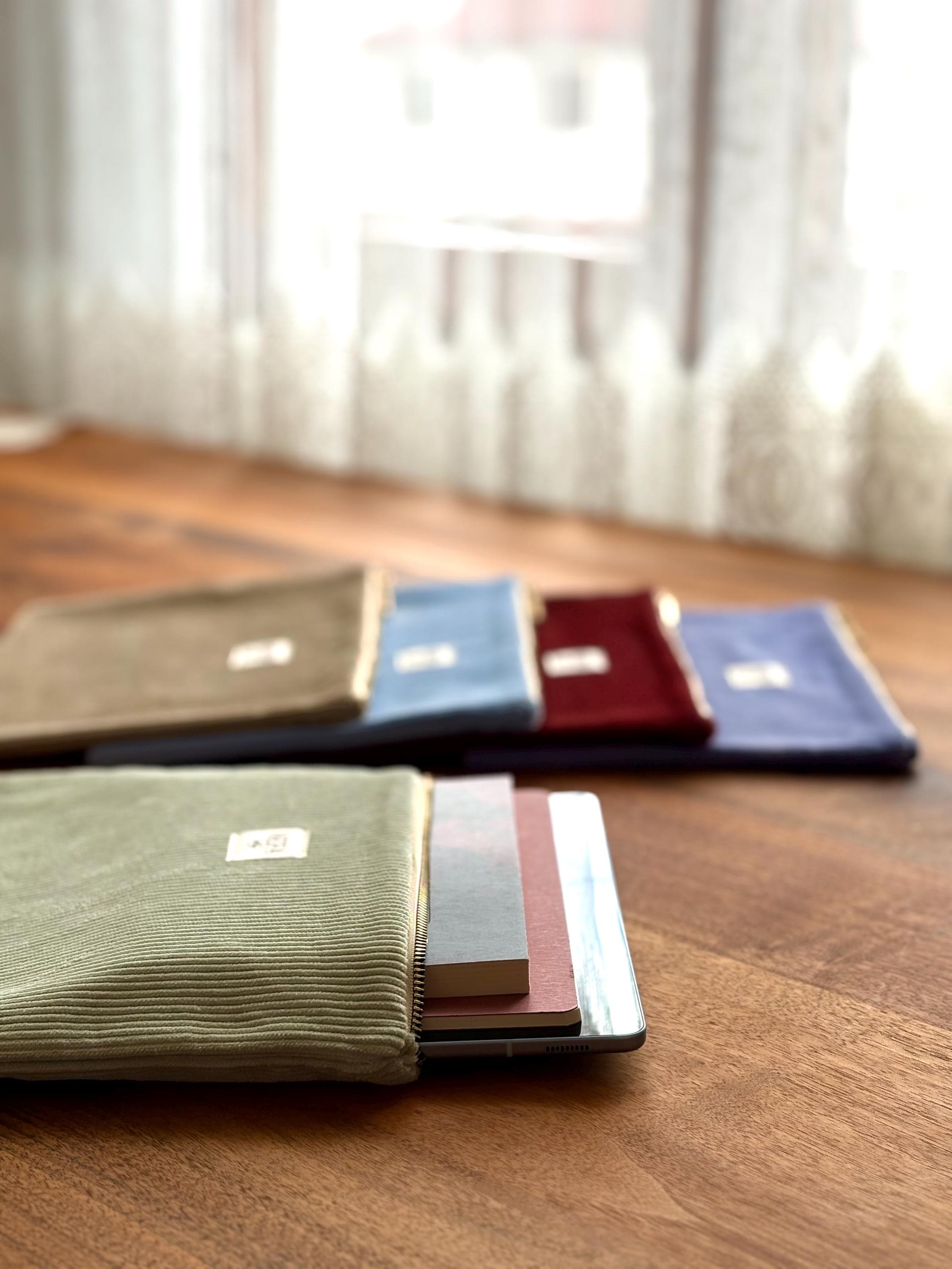 Corduroy Tablet Sleeve with Pocket, Custom iPad Case 11 10.9 inch, Padded Book Bag Organizer, Aesthetic Reader Gift - image 4