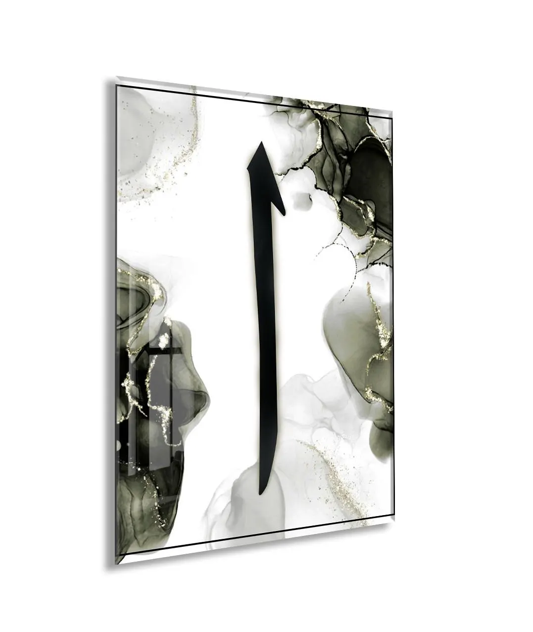 Elif Letter Glass Wall Art, Islamic Minimal Calligraphy Glass Print, Modern Muslim Home Decor