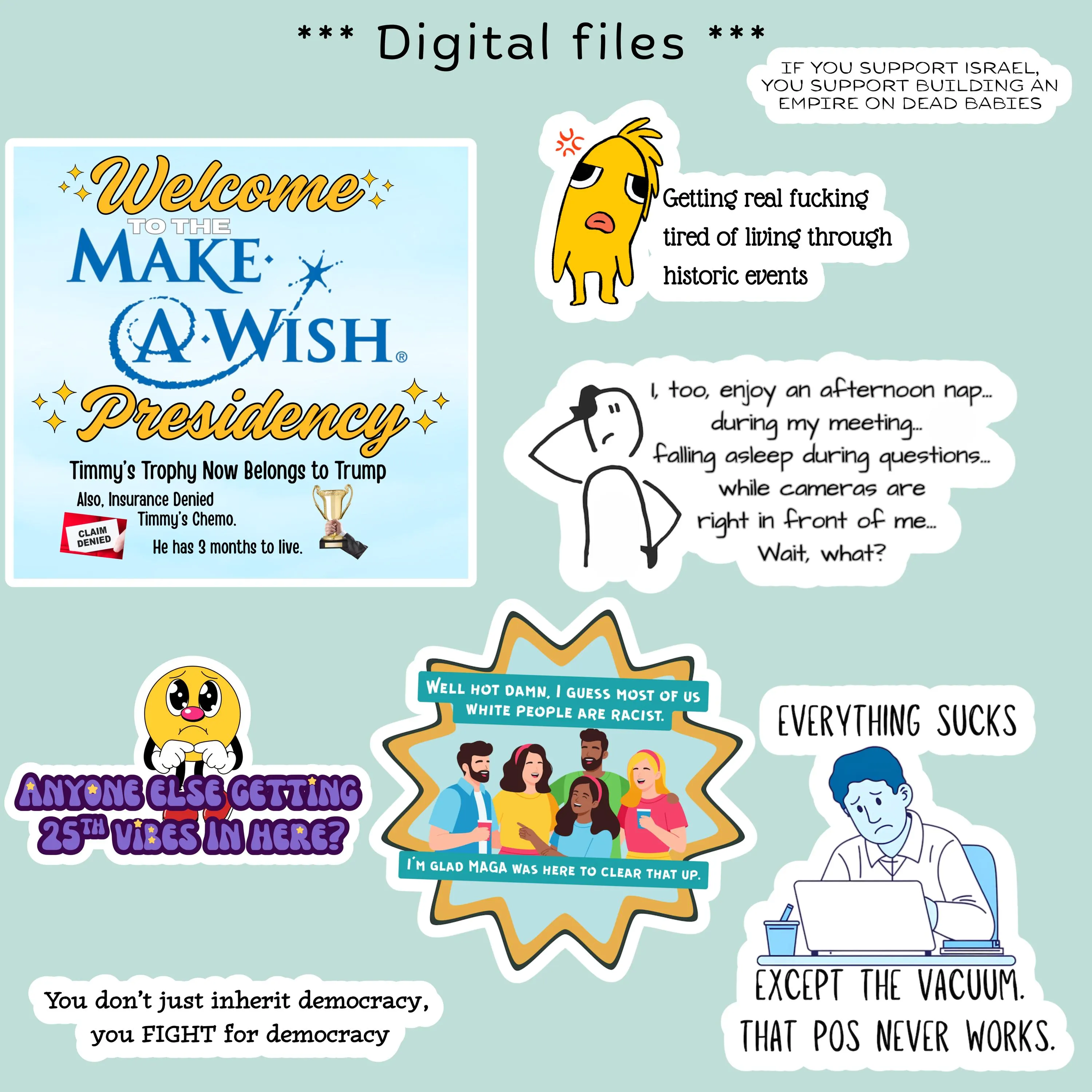 Sarcastic Political Sticker Bundle – Funny Anti-Trump Designs (Digital Download, PNG File) - image 4