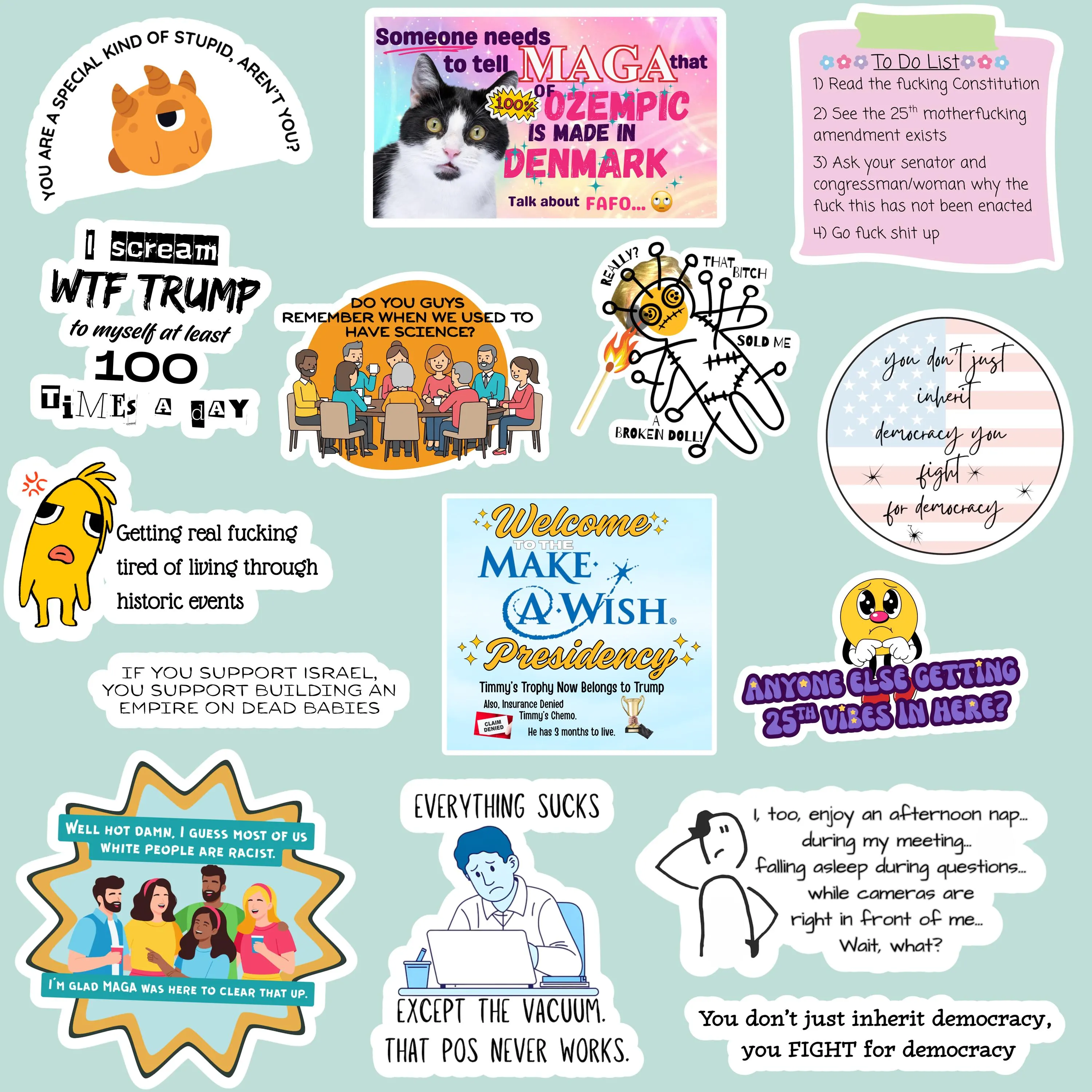 Sarcastic Political Sticker Bundle – Funny Anti-Trump Designs (Digital Download, PNG File) - image 3