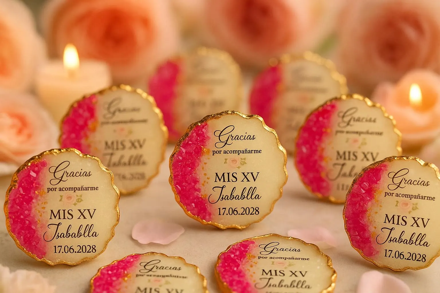 Personalized Quinceañera Magnet Favor | Pink Bow, Elegant Keepsake - image 3