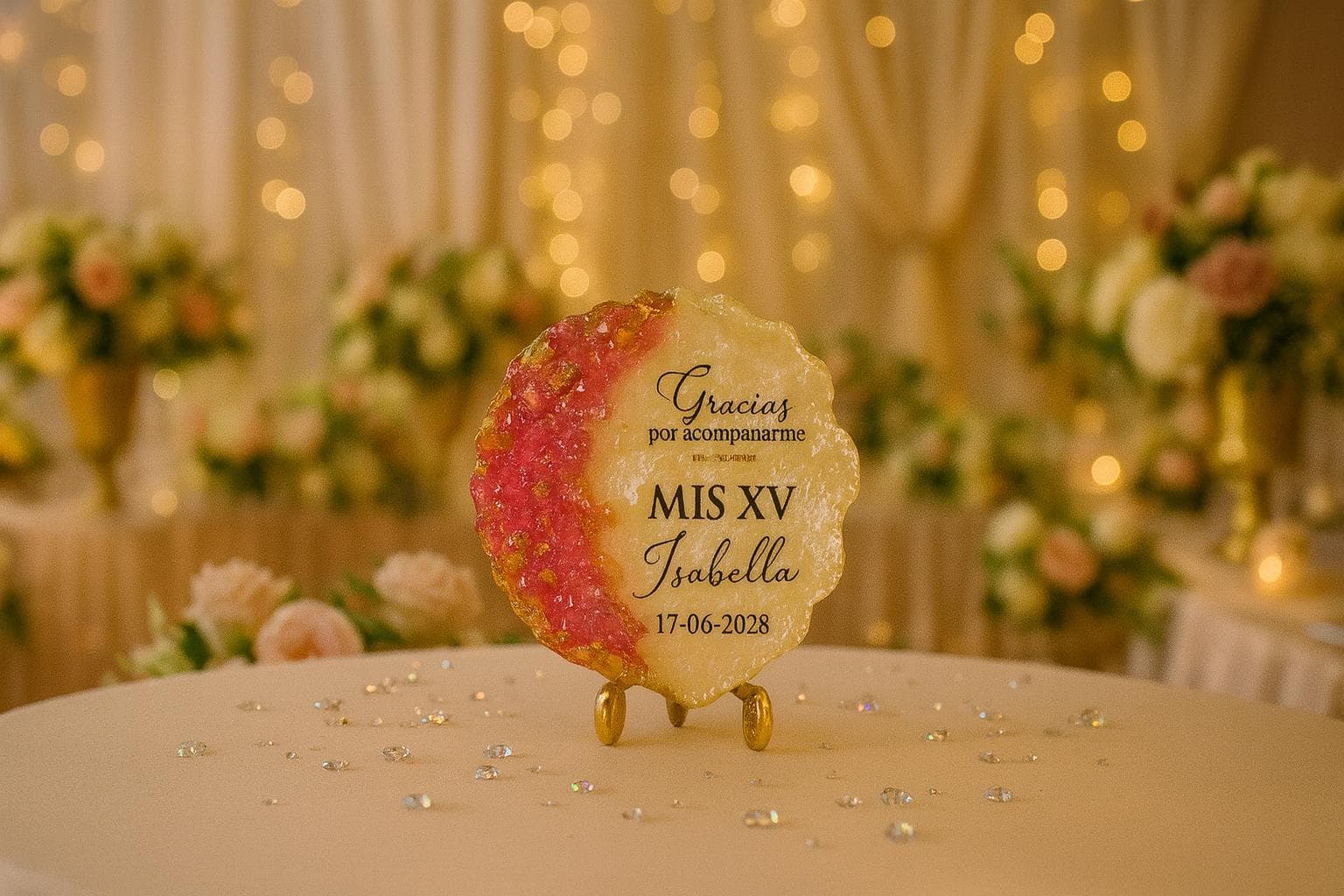 Personalized Quinceañera Magnet Favor | Pink Bow, Elegant Keepsake - image 4