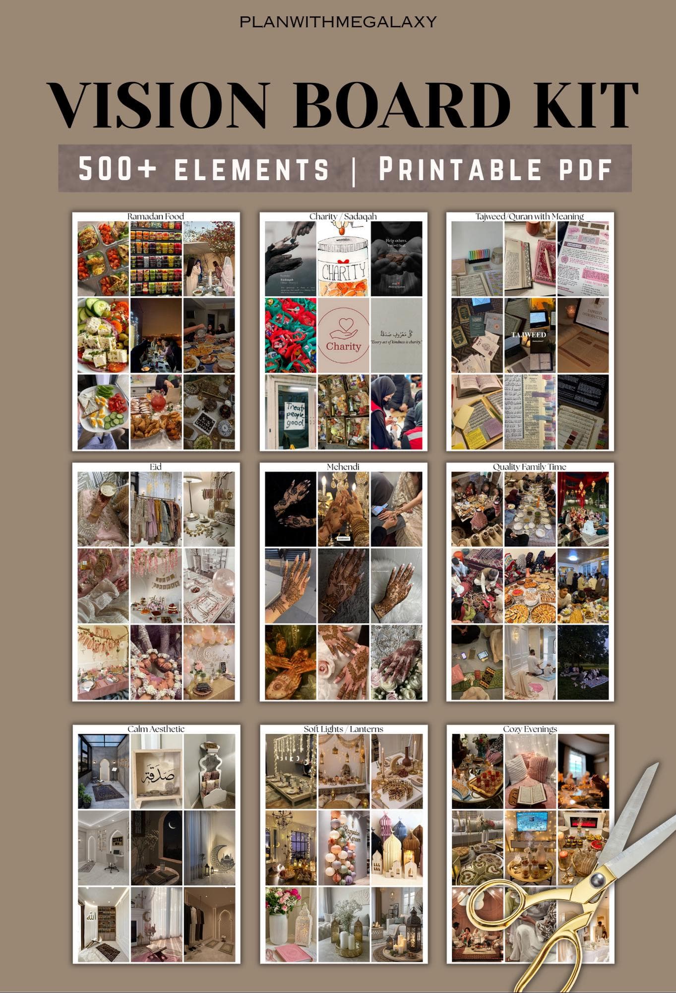 2026 Ramadan Vision Board Muslim Girl Vision Board Digital Download PDF Template Female Vision Board Quran Salah Dua Manifestation - image 5