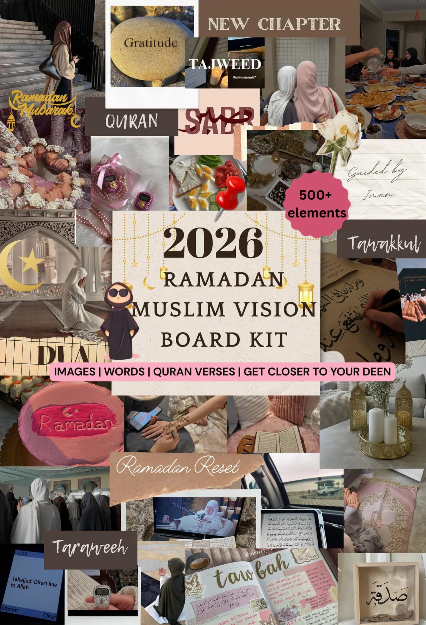 2026 Ramadan Vision Board Muslim Girl Vision Board Digital Download PDF Template Female Vision Board Quran Salah Dua Manifestation