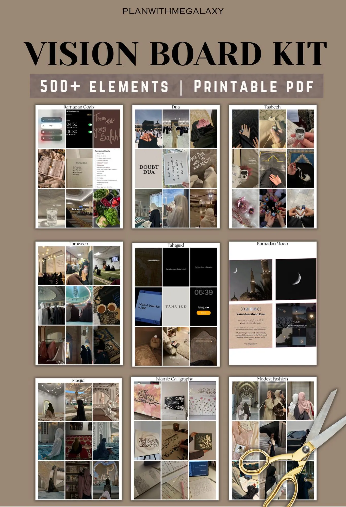 2026 Ramadan Vision Board Muslim Girl Vision Board Digital Download PDF Template Female Vision Board Quran Salah Dua Manifestation - image 4