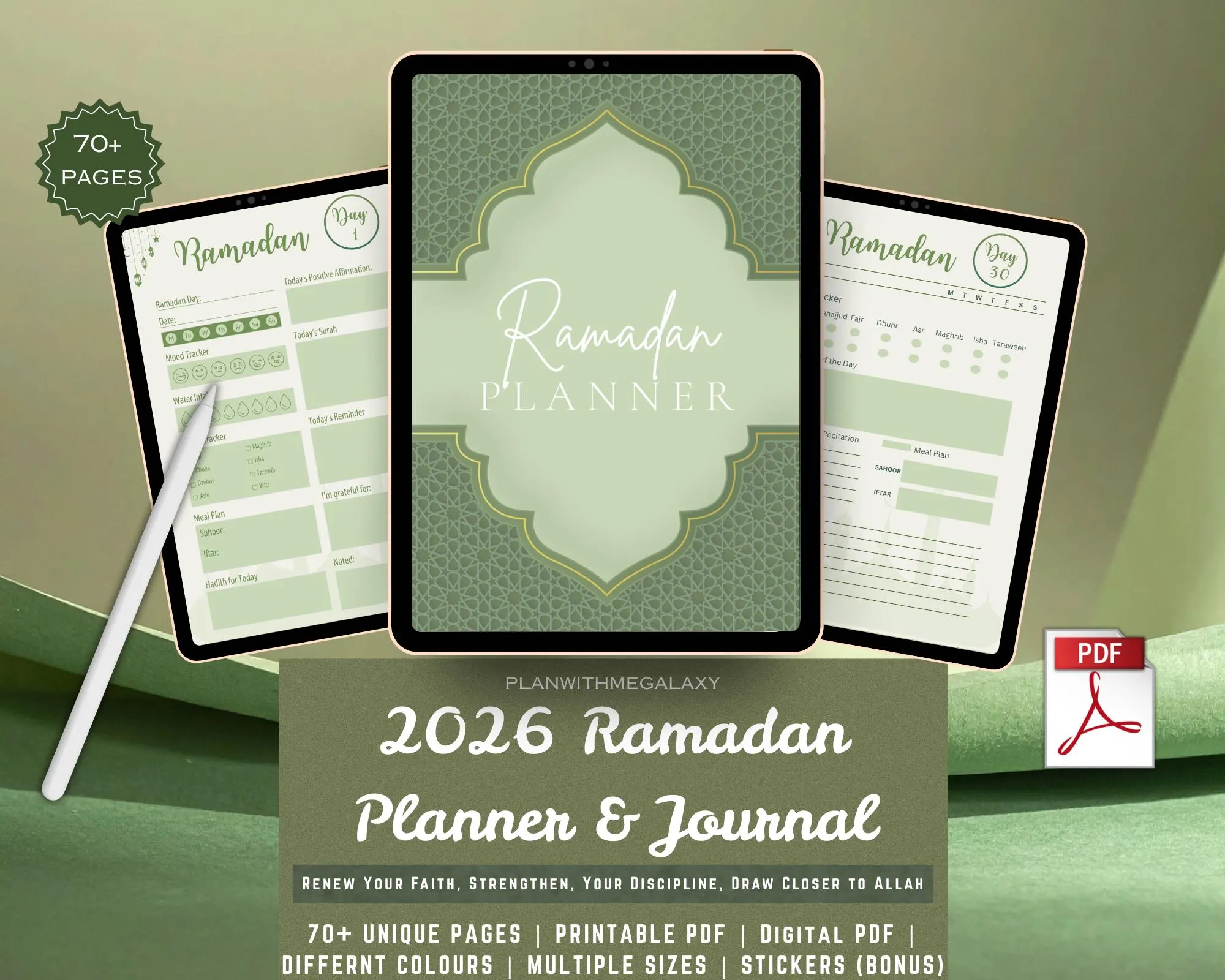 Aesthetic Faith & Worship Hub
Celebrate your daily devotion with a stunning variety of aesthetic faith markers. This page features essential themes like Dua, Sabr, and Bismillah, alongside markers for Zakat, Iftar, and Isha Prayer. Decorative elements include charming illustrations of girls reading the Quran and floral motifs. These stickers are ideal for iPad, phone, and laptop planners, offering a perfect blend of spiritual reminders and "Main Character" organization. 2026 RAMADAN PLANNER PDF