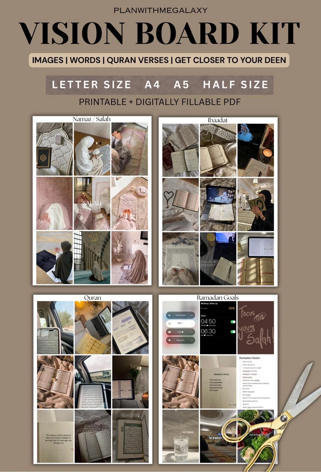 2026 Ramadan Vision Board Muslim Girl Vision Board Digital Download PDF Template Female Vision Board Quran Salah Dua Manifestation - image 2