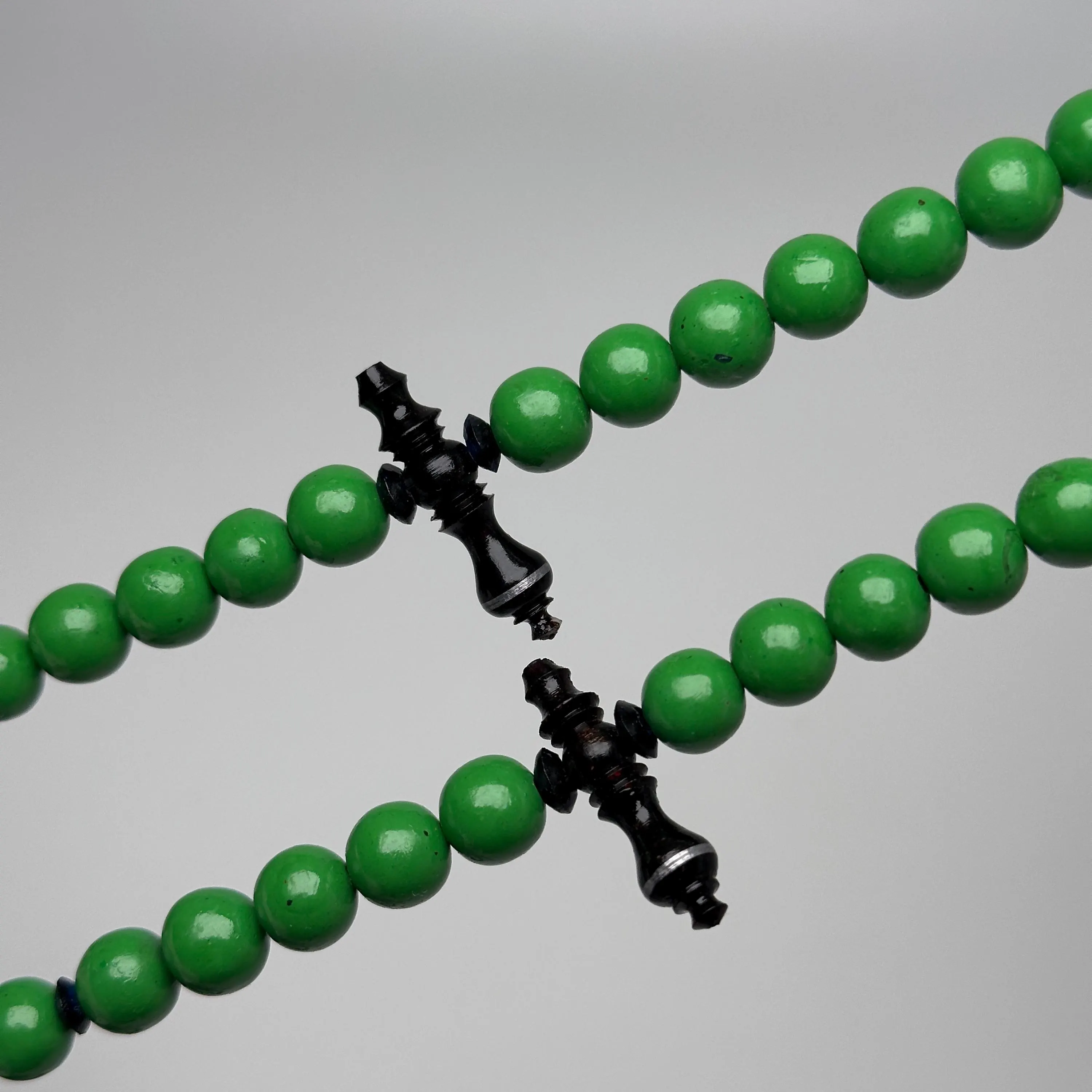 Tasbih Tijani en Yusr / Marjane - Marjane vert et Yusr noir | Kourouss Artisanal - image 4