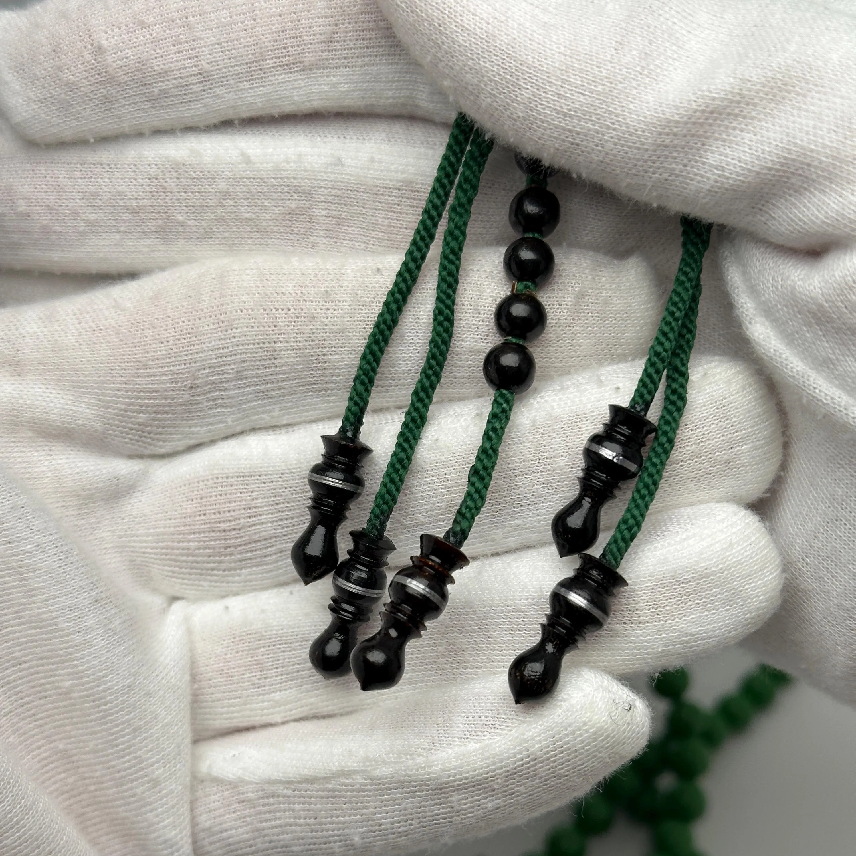 Tasbih Tijani en Yusr / Marjane - Marjane vert et Yusr noir | Kourouss Artisanal - image 5