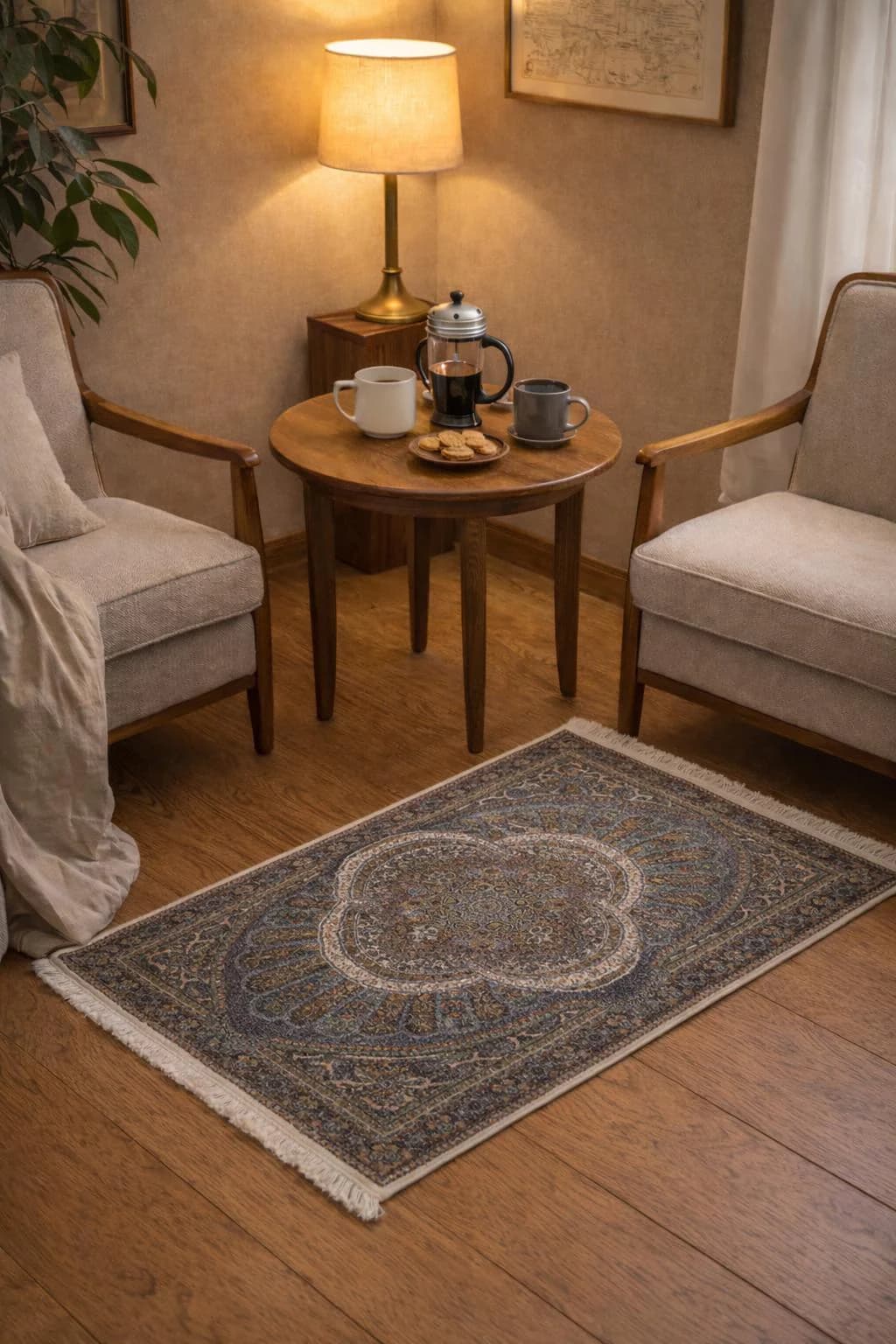 Vintage Medallion Bamboo Rug – Washable Accent Rug, 24x35 Inches - image 3