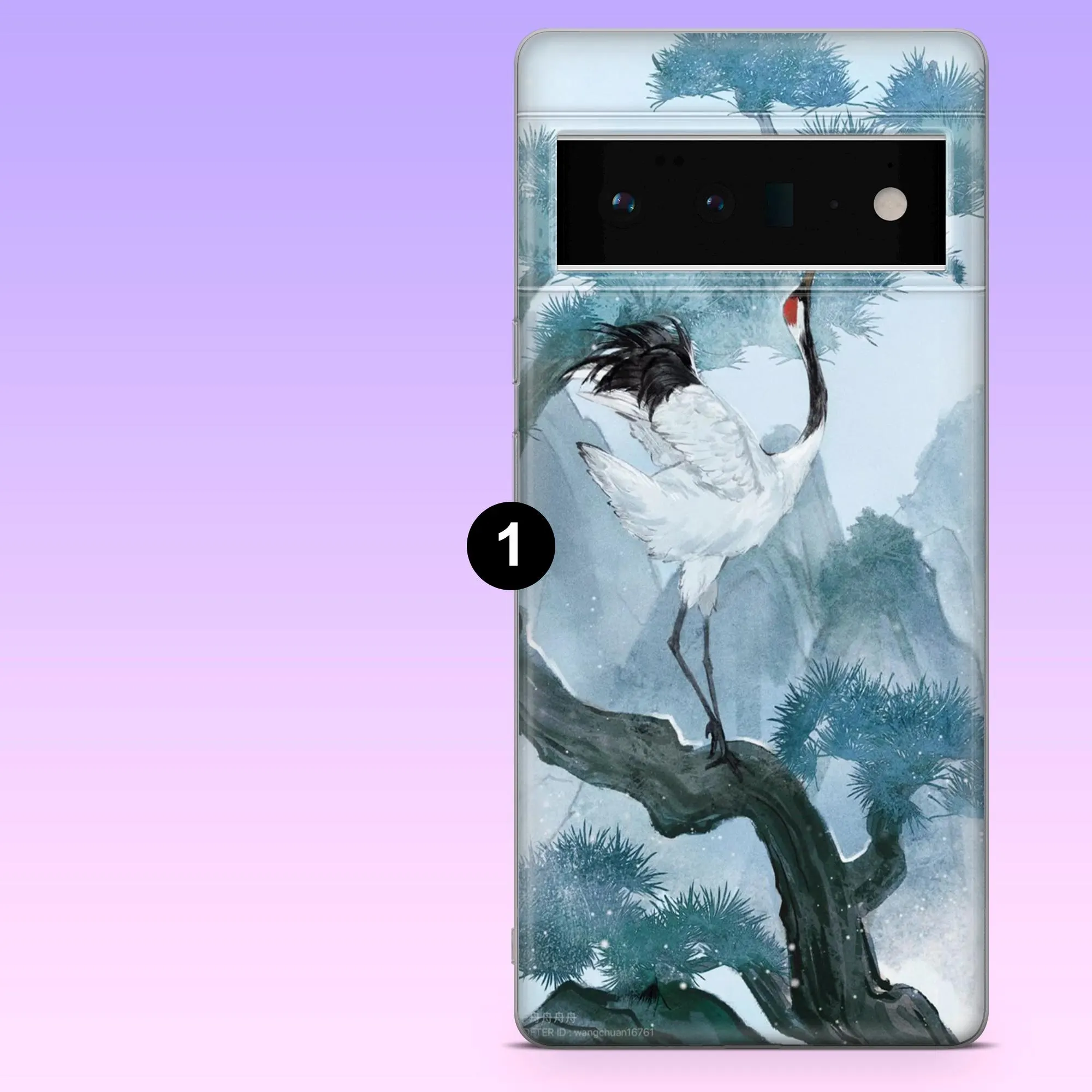 Japanese Crane Phone Case Red Crowned Crane Cover for Google Pixel 10, 10Pro, 9, 9Pro, 8A, 7A, Samsung S26, S25, S24Fe, A16, iPhone 17, 16 - image 3