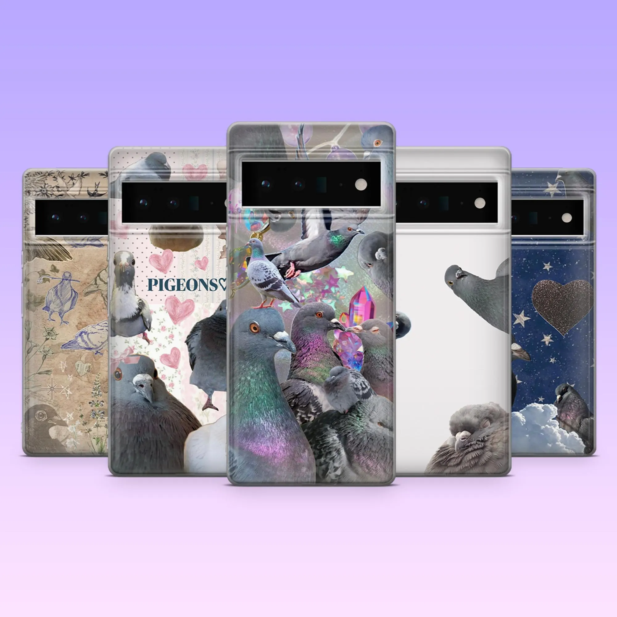 Pigeon Phone Case Cute Street Bird Cover for iPhone 17Pro, 16, 15, 14, 13, 12, Samsung S25, S24, S23Fe, S22, A16, A26, A56, Pixel 10, 9Pro - image 3
