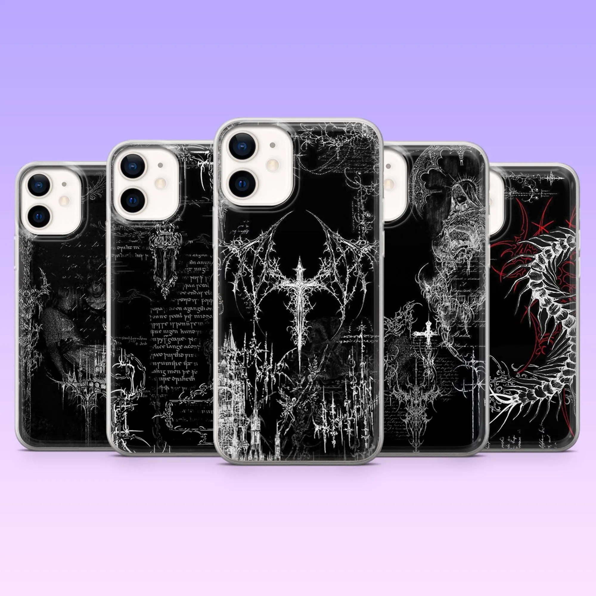 Gothic Sigil Phone Case Cybersigilism Cover for iPhone 17Pro, 16, 15, 14, 13, 12, Samsung S25, S24, S23, S22, A16, A26, A56, Pixel 10, 9Pro