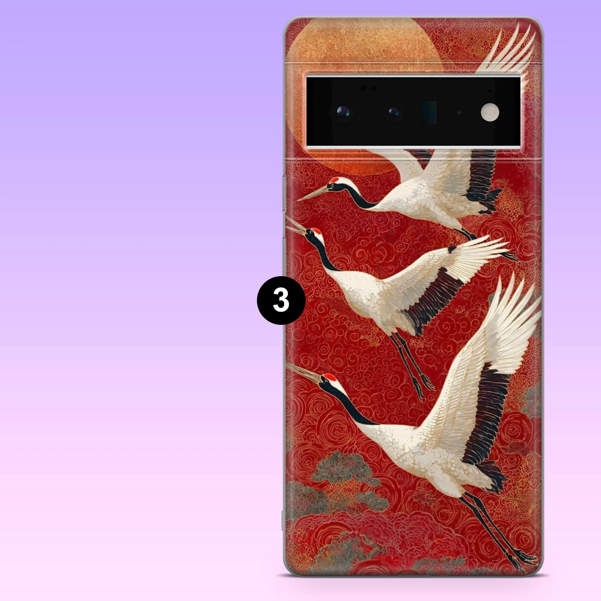 Japanese Crane Phone Case Red Crowned Crane Cover for Google Pixel 10, 10Pro, 9, 9Pro, 8A, 7A, Samsung S26, S25, S24Fe, A16, iPhone 17, 16 - image 5