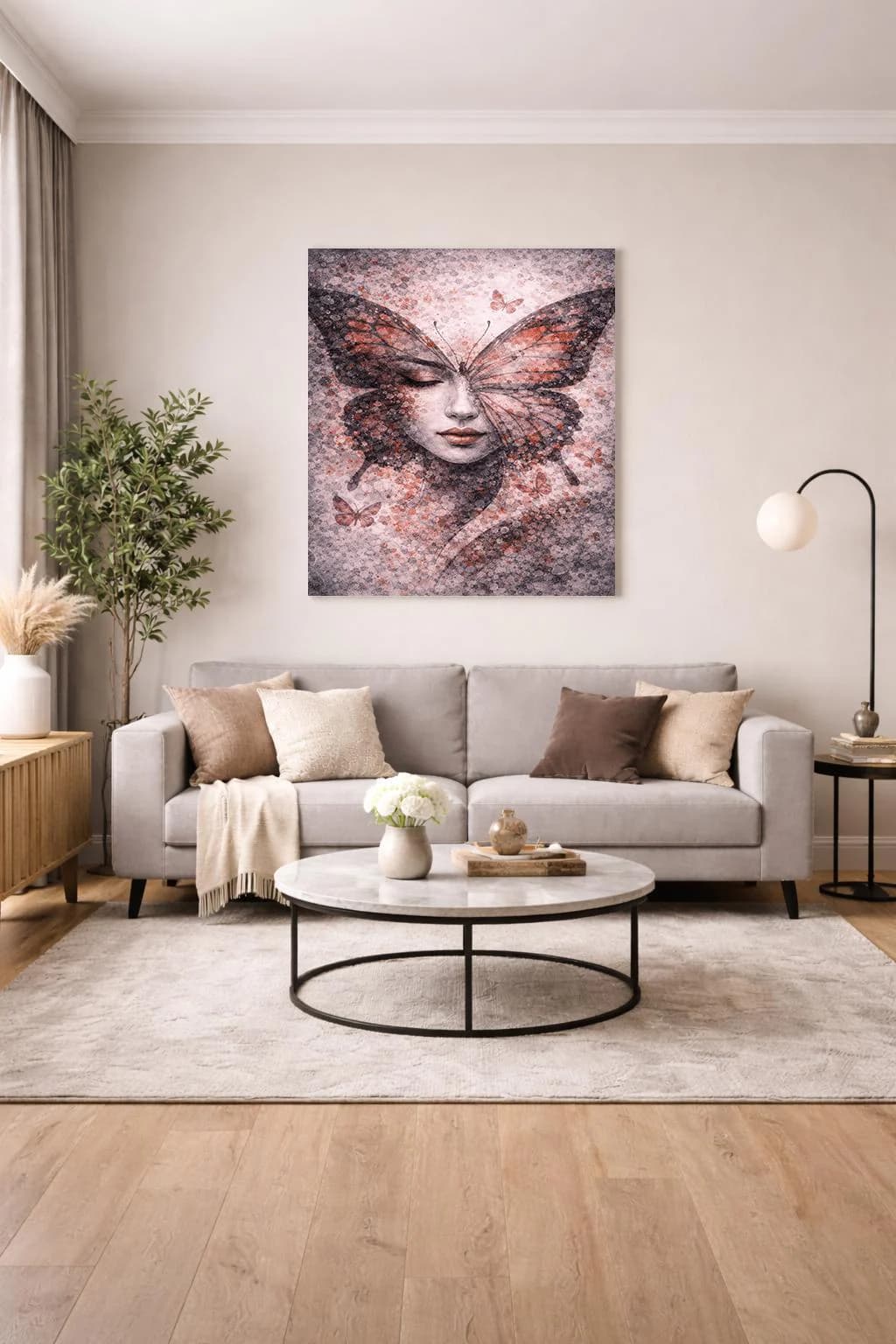 butterfly goddess art feminine surreal portrait modern wall decor