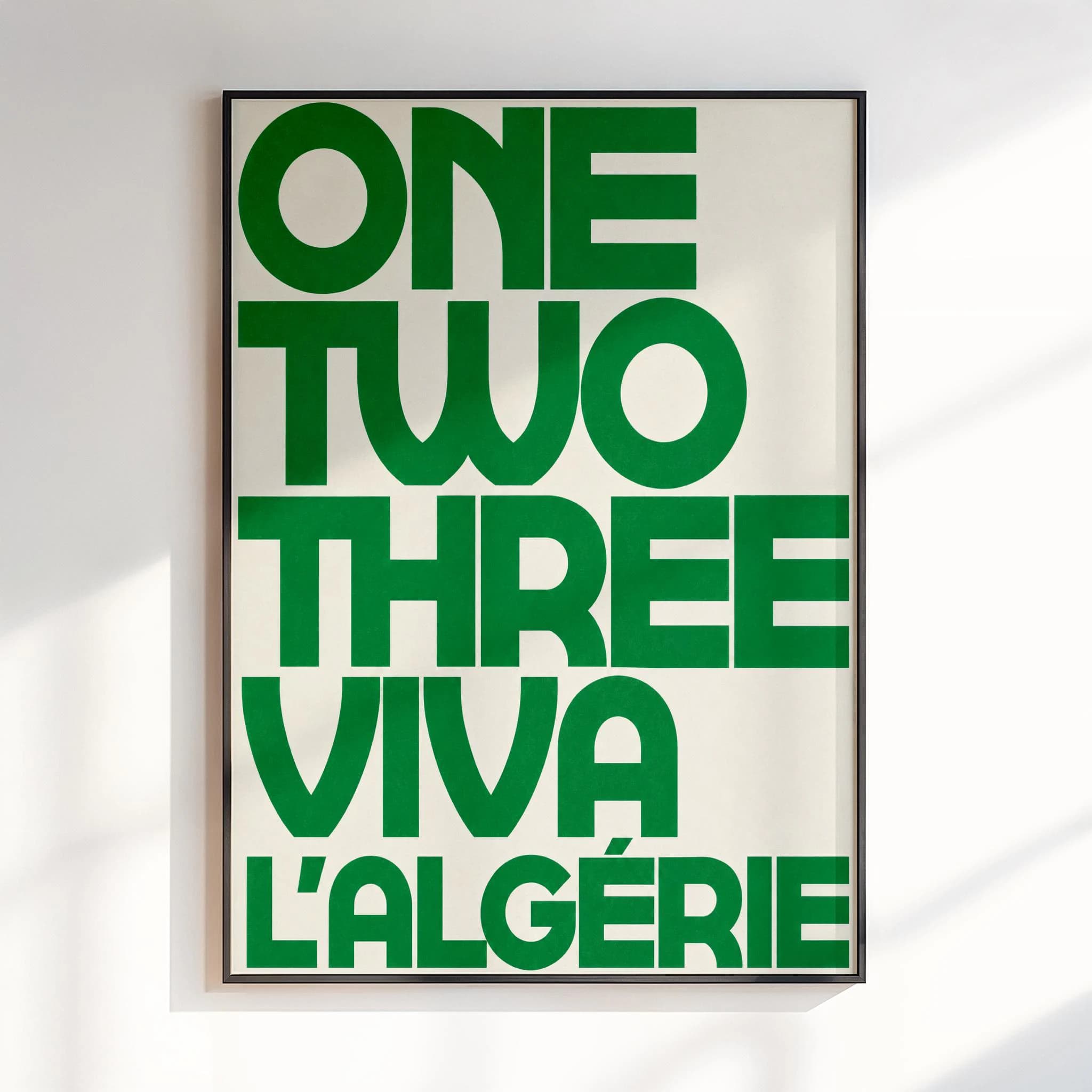 One Two Three Viva L’Algérie Poster | Algerian Pride Wall Art | Algeria Football Decor | Modern Retro Poster | Maghrebi Art Print | DZ Power - image 5