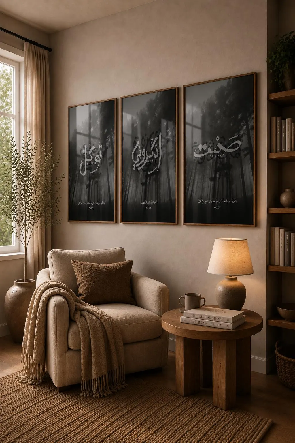 Set of 3 Islamic Printable Wall Art, Arabic Calligraphy Posters, Tawakkul & Dhikr Bundle, Minimalist Muslim Home Decor - image 5