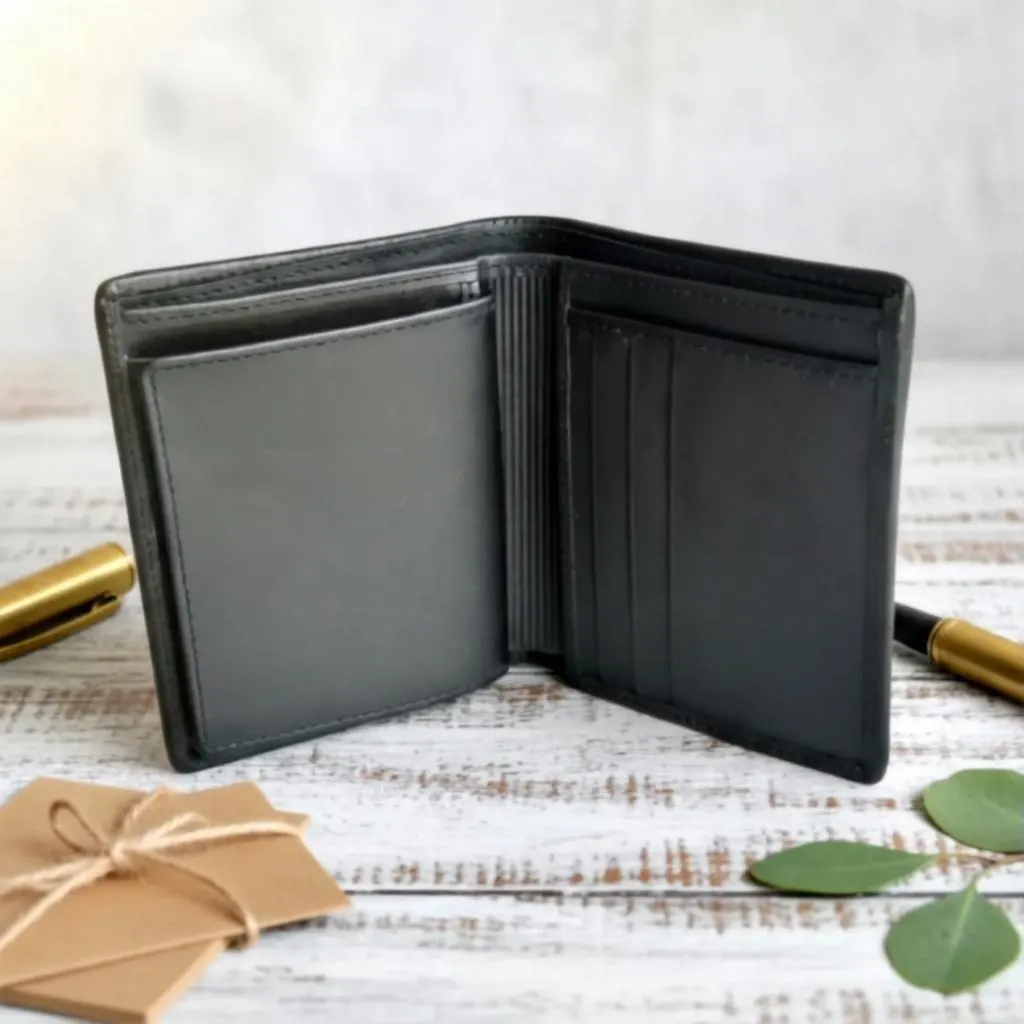 Handmade Stingray Leather Bifold Wallet, Exotic Row Stone - image 5