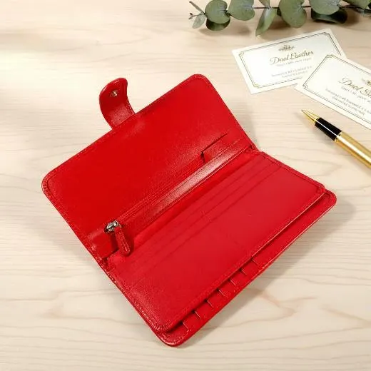 Handmade Stingray Leather Wallet, Red Borneo Batik Purse - image 4