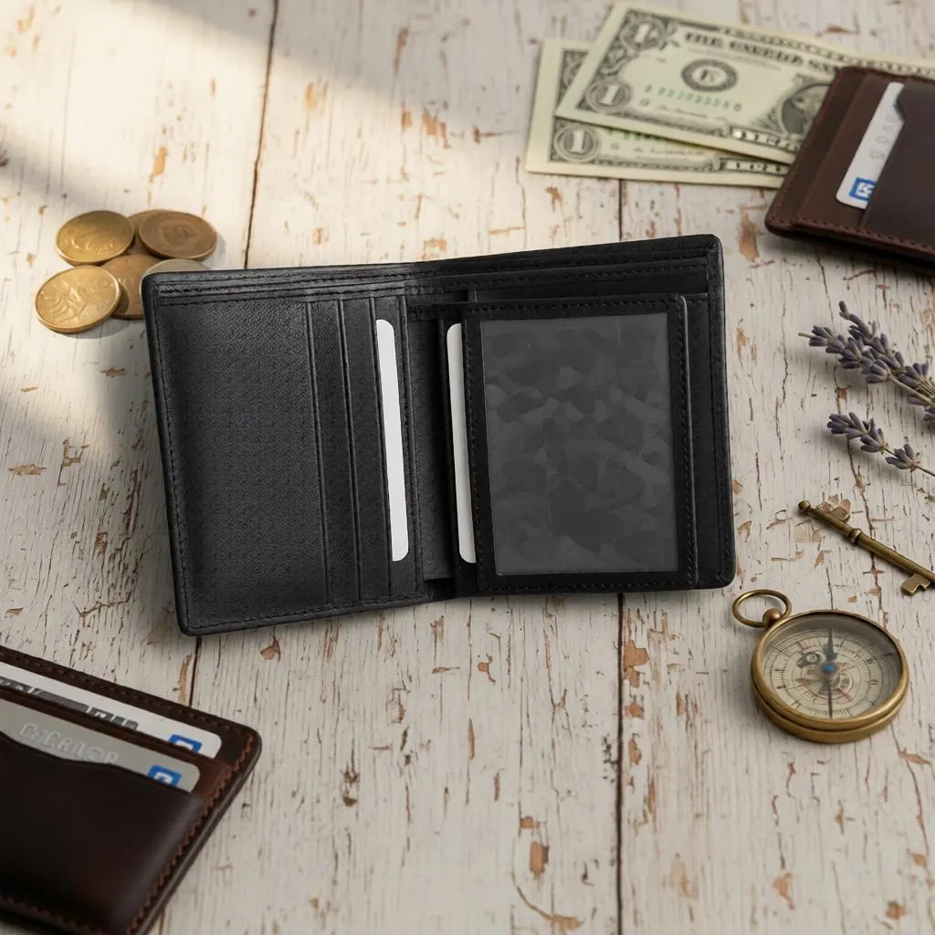 Handmade Stingray Leather Bifold Wallet, Exotic Row Stone - image 4