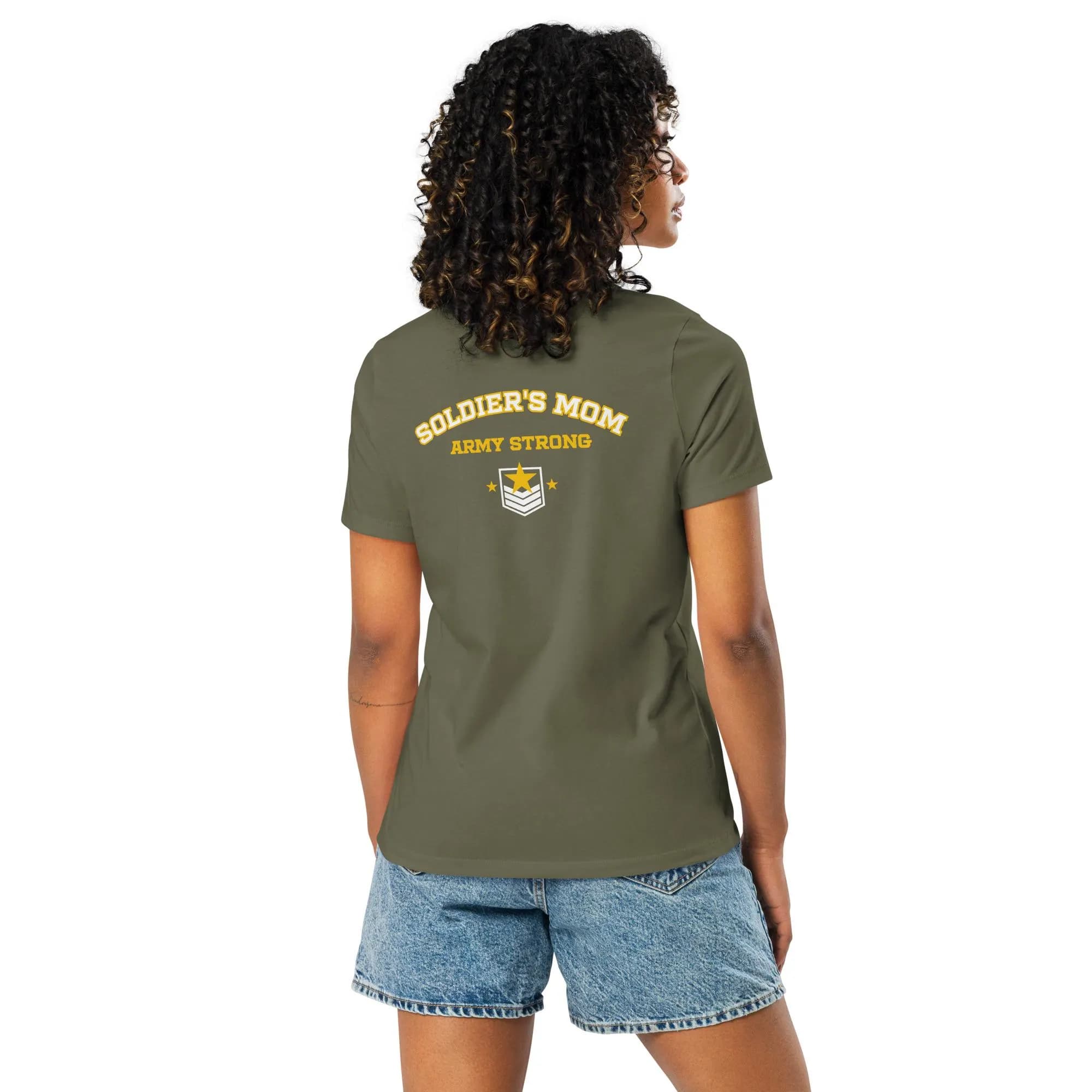 Soldier Mom T-Shirt Military Green Army Mother Women's Relaxed Tee
