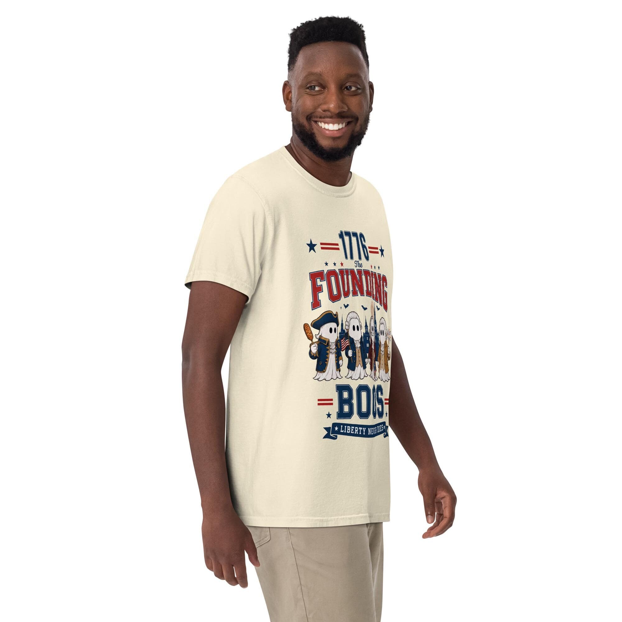 Patriotic Halloween T-Shirt Garment-dyed Heavyweight Ghost Tee for Fall - image 5