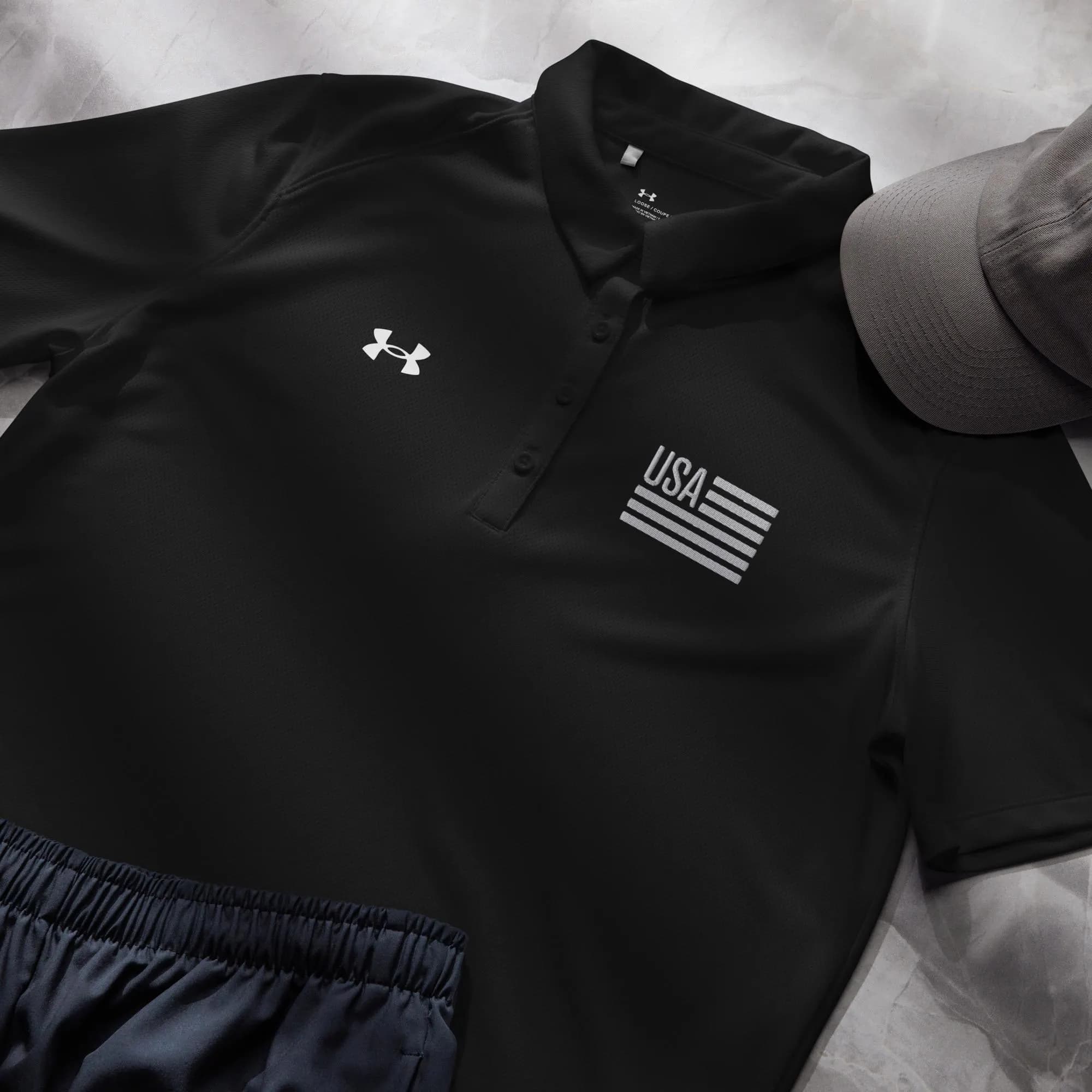 Embroidered Patriotic American Flag Under Armour Women’s Polo