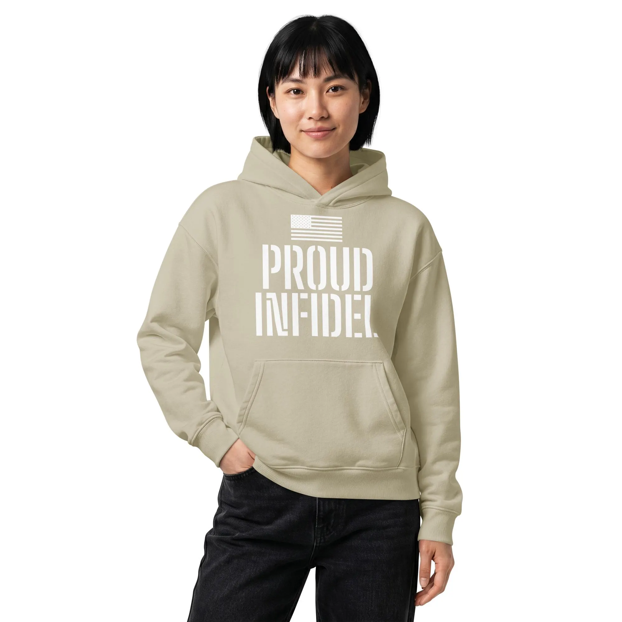 Proud Infidel Hoodie US Veteran Hooded Sweatshirt: Relaxed Mid-weight
