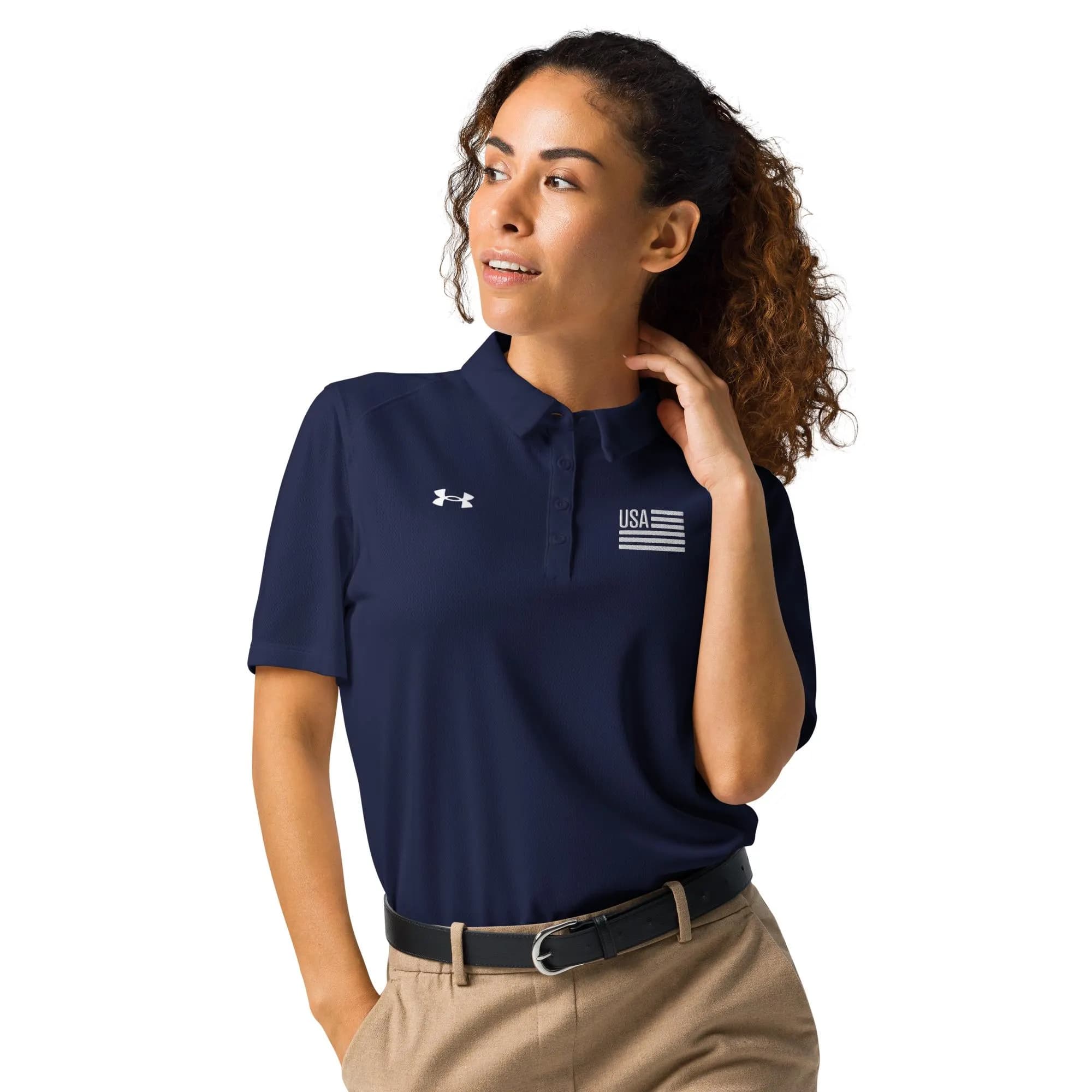 Embroidered Patriotic American Flag Under Armour Women’s Polo