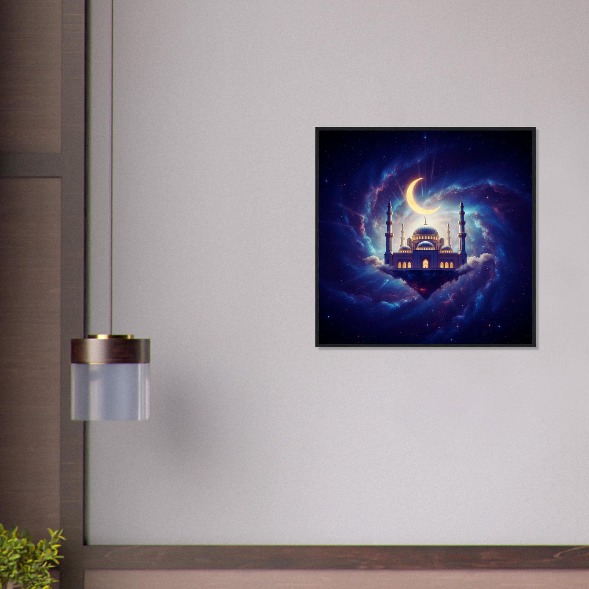 Islamic Mosque Wall Art Framed Print – Crescent Moon Night Sky, Celestial Fantasy Decoration, Ramadan Wall Decor, Spiritual Muslim Gift - image 3