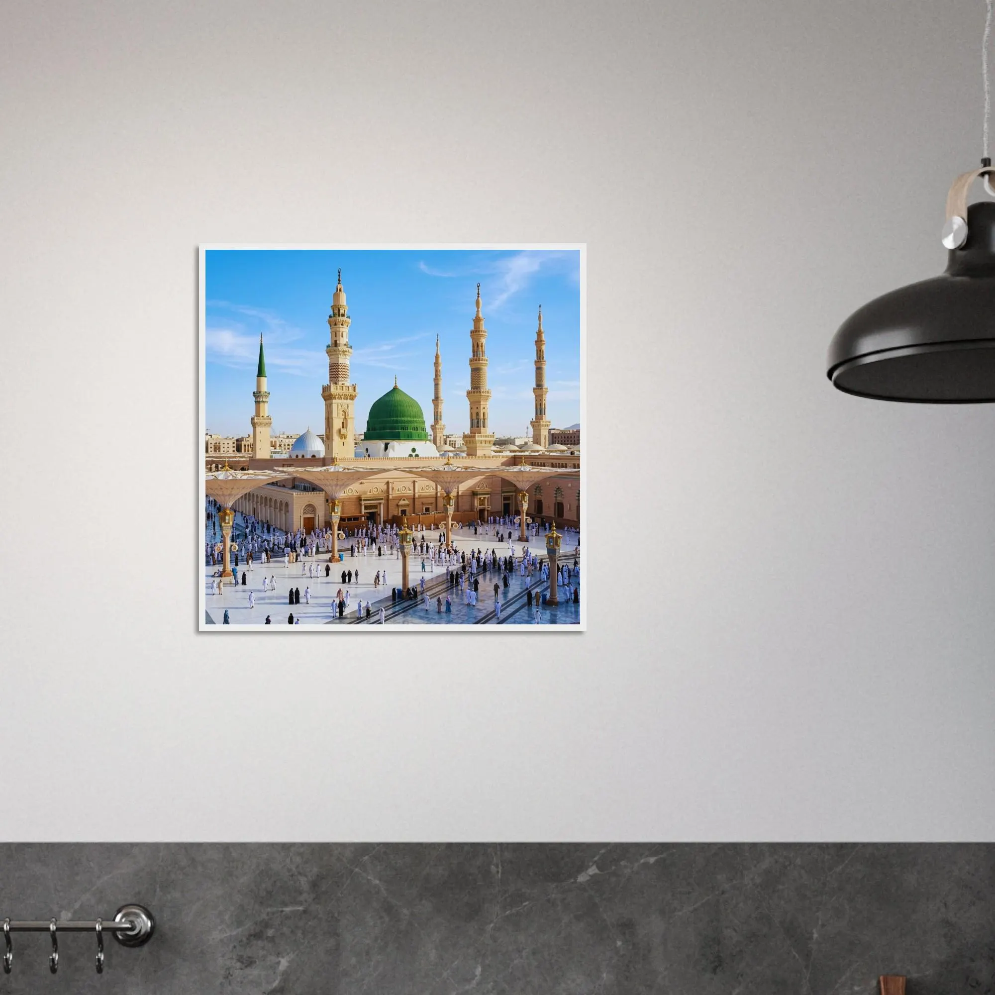 Medina Wall Art Framed Print, Masjid Nabawi Poster, Islamic Decor, Prophet Mosque Artwork, Muslim Home Decoration, Mecca Eid Gift - image 5