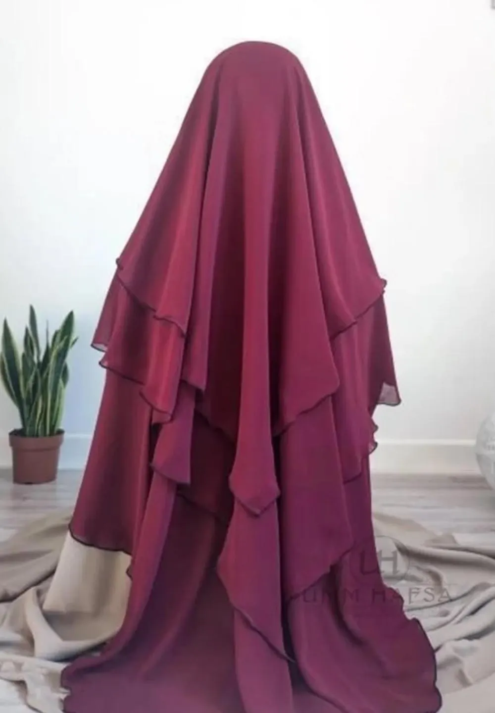 3 Layer Diamond Khimar for Women, Hijab Islamic Clothing UK, Umm Hafsa - image 4