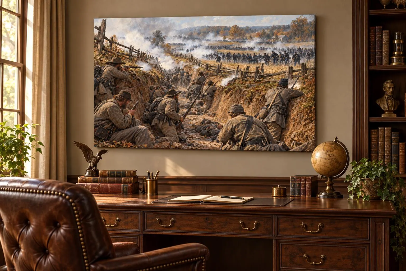 Antietam Sunken Road Canvas Wall Art, Civil War Battle Painting, Bloody Lane Historical Decor, American Crucible Collection - image 4