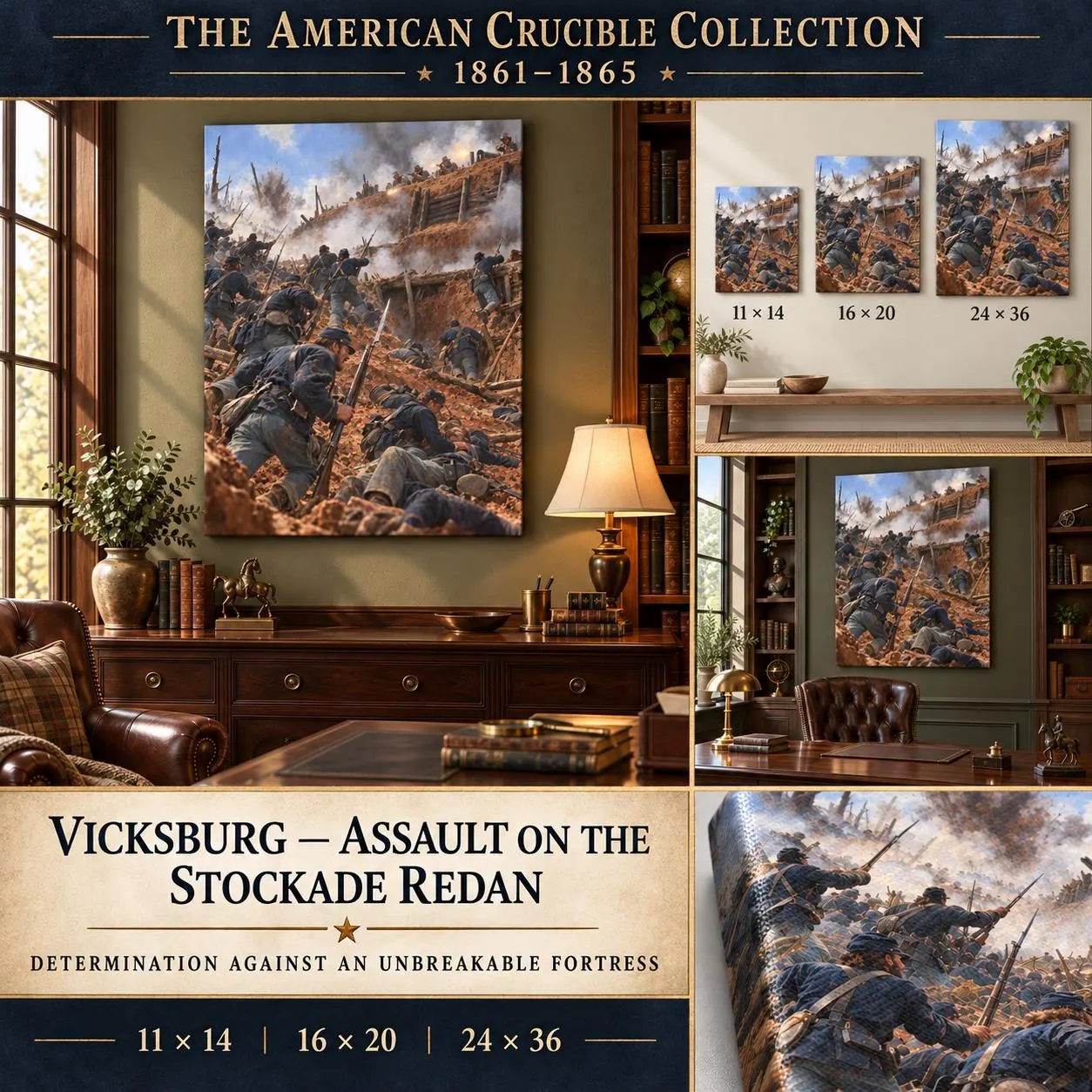 Vicksburg Assault Canvas Wall Art, Civil War Battle Painting, Siege of Vicksburg Decor, American Military History Gift - image 5