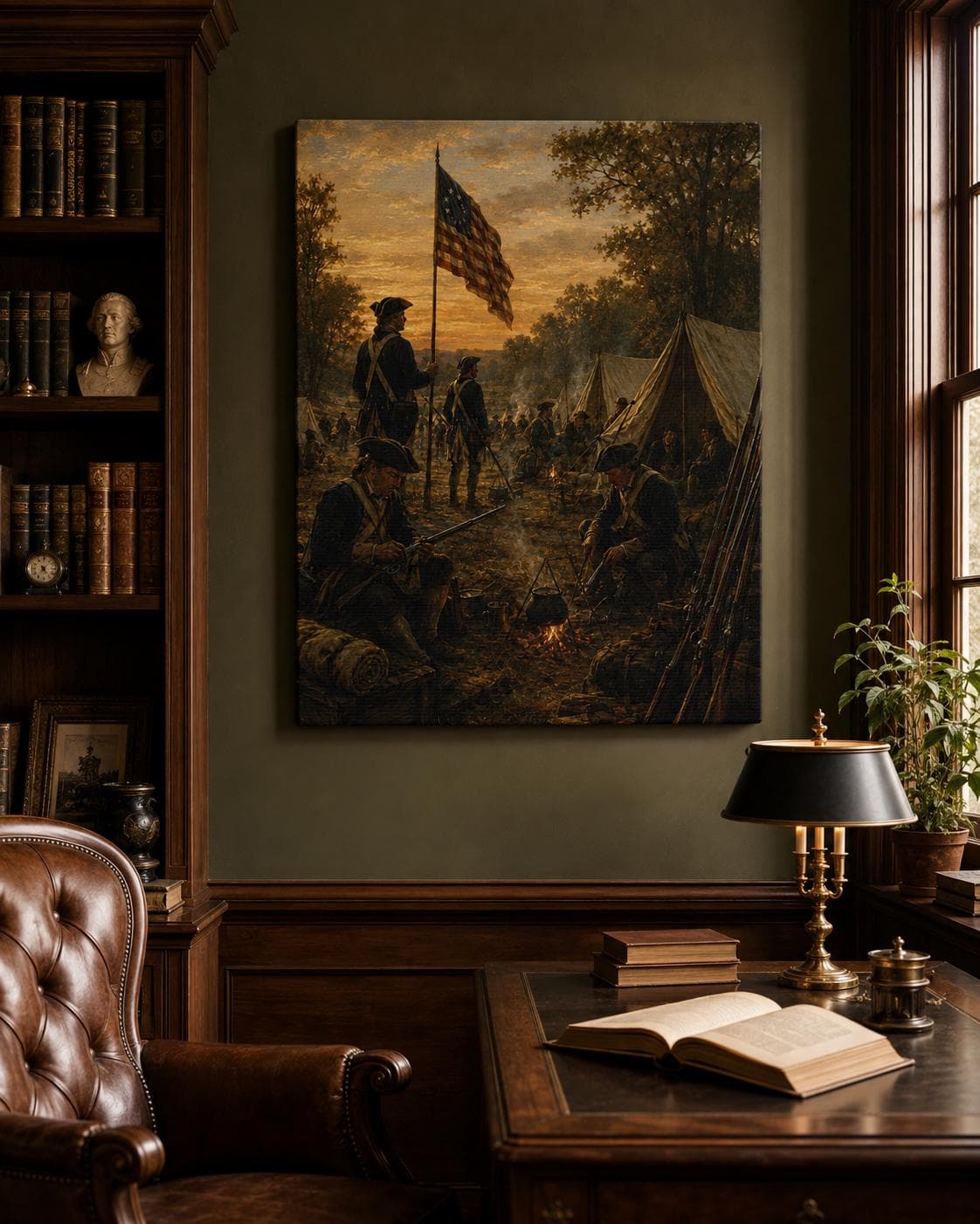 Continental Camp Canvas | Revolutionary War Soldiers, Campfire Scene (Founding Legacy Collection) - image 4
