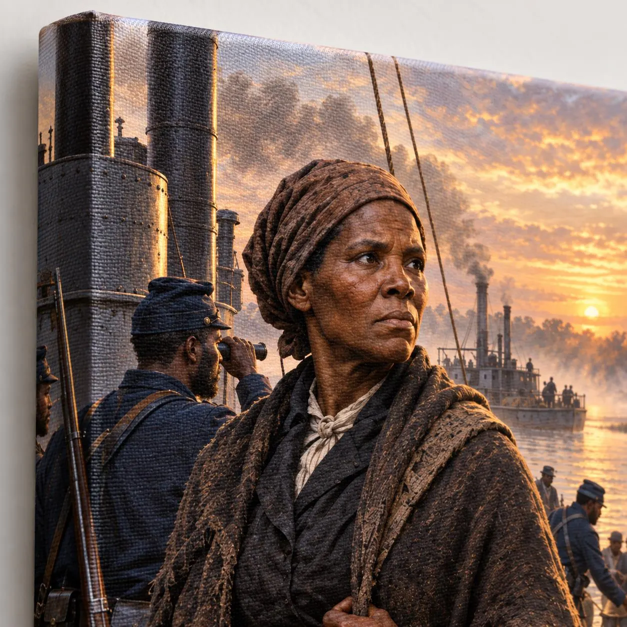 Harriet Tubman Canvas Print, Combahee River Raid, Civil War Black History Art, American Crucible Collection - image 5