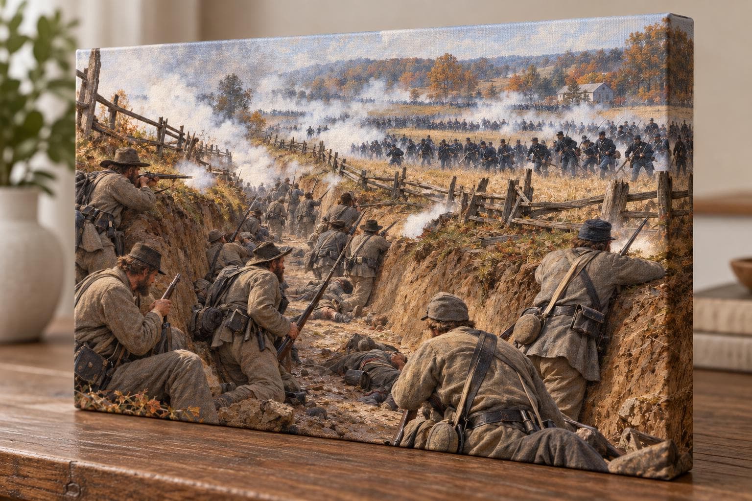 Antietam Sunken Road Canvas Wall Art, Civil War Battle Painting, Bloody Lane Historical Decor, American Crucible Collection - image 5