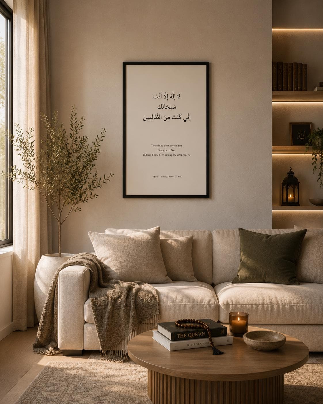 Islamic Housewarming Gift | Dua of Yunus Quran Print | Muslim Home Decor | Framed Arabic Calligraphy Art - image 2