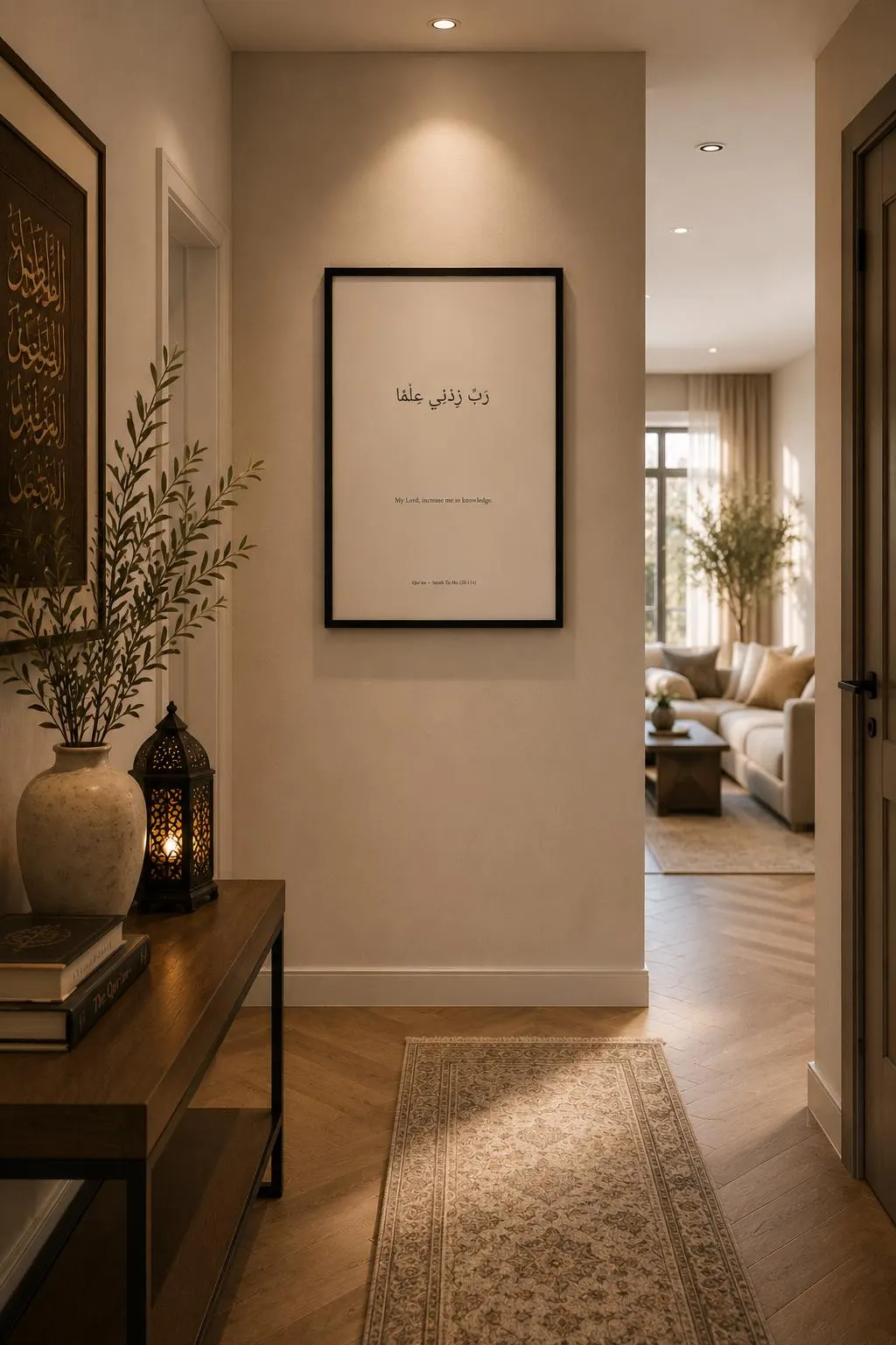 Rabbi Zidni Ilma Islamic Wall Art | Framed Quran Print | Minimalist Muslim Home Decor | Arabic Calligraphy A2 - image 4