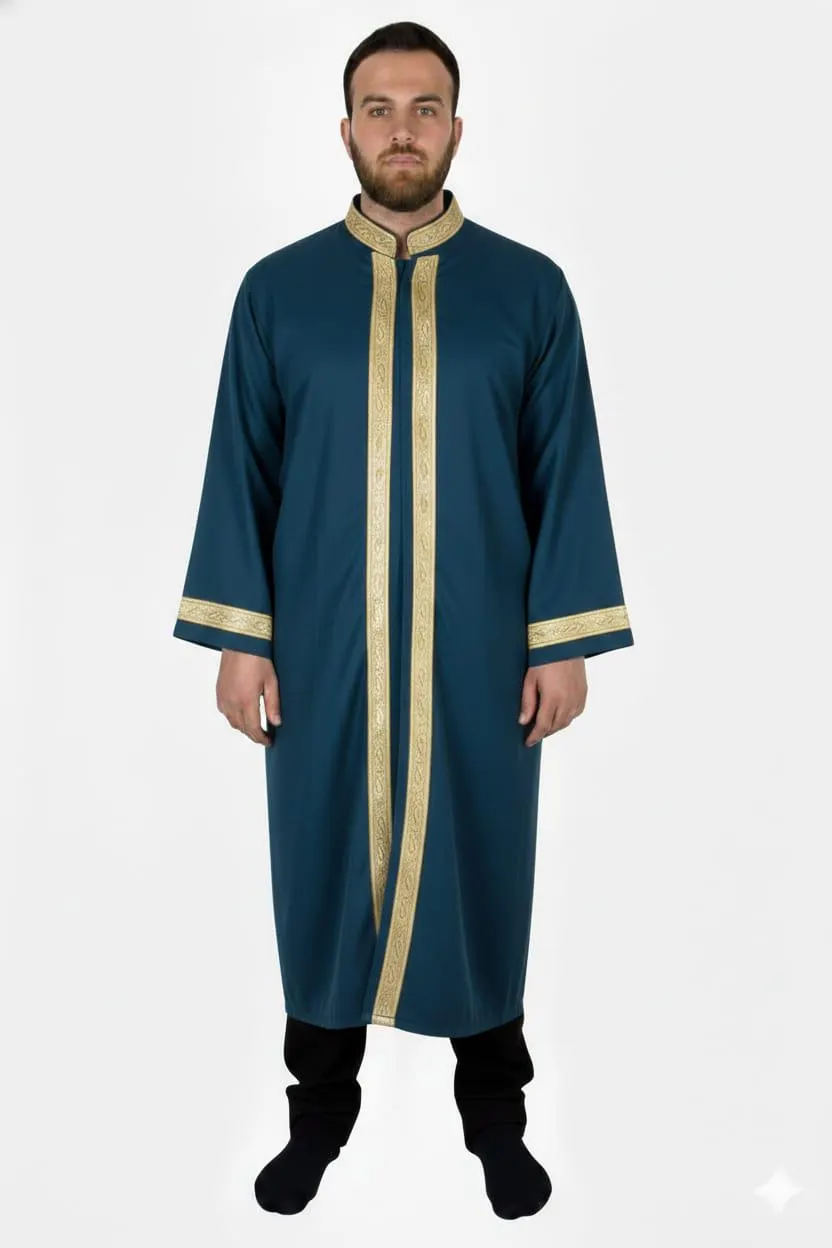 Men’s Arab Bisht Cloak | Elegant Islamic Thobe | Eid Prayer, Nikah & Wedding Outfit - image 4
