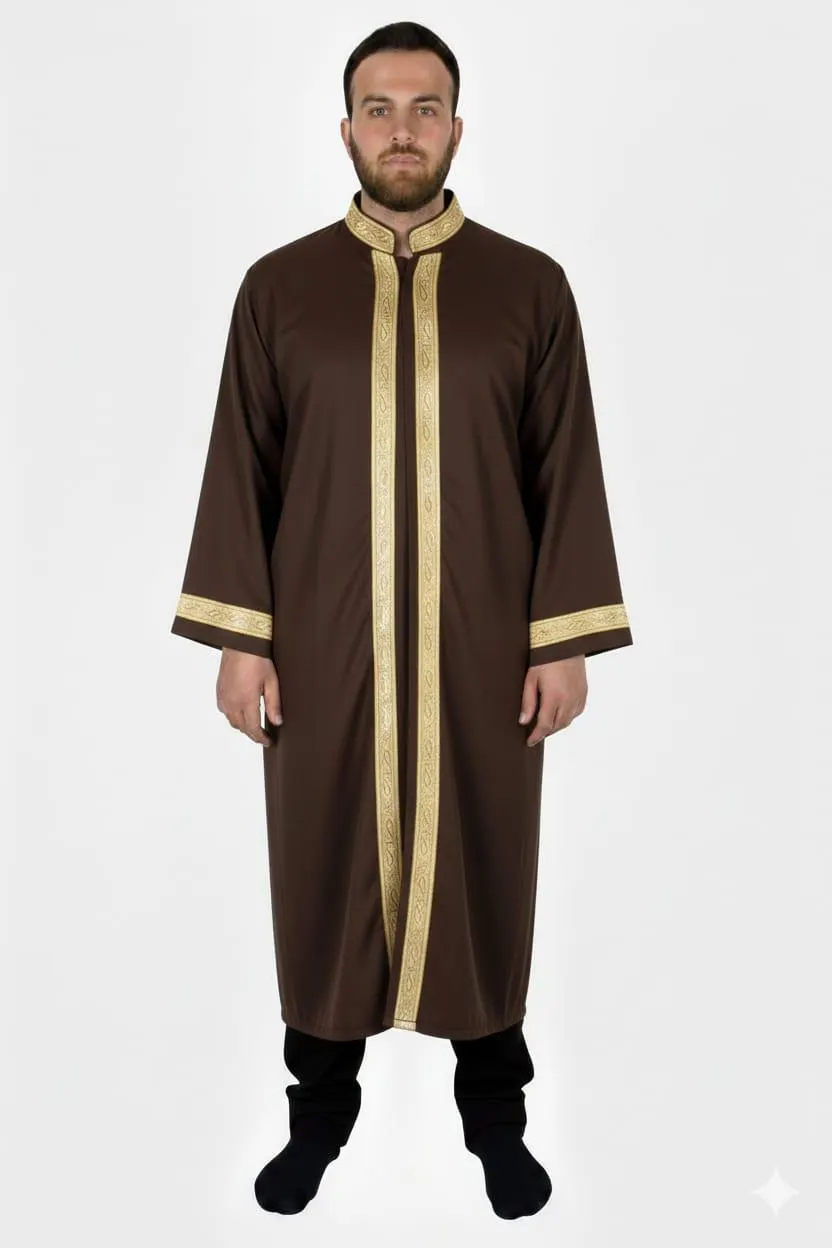 Men’s Arab Bisht Cloak | Elegant Islamic Thobe | Eid Prayer, Nikah & Wedding Outfit - image 5