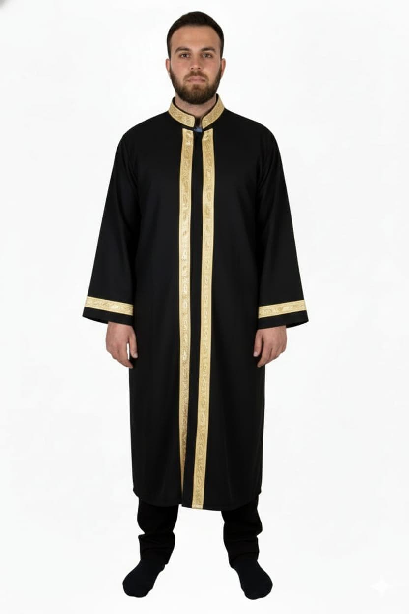 Men’s Arab Bisht Cloak | Elegant Islamic Thobe | Eid Prayer, Nikah & Wedding Outfit