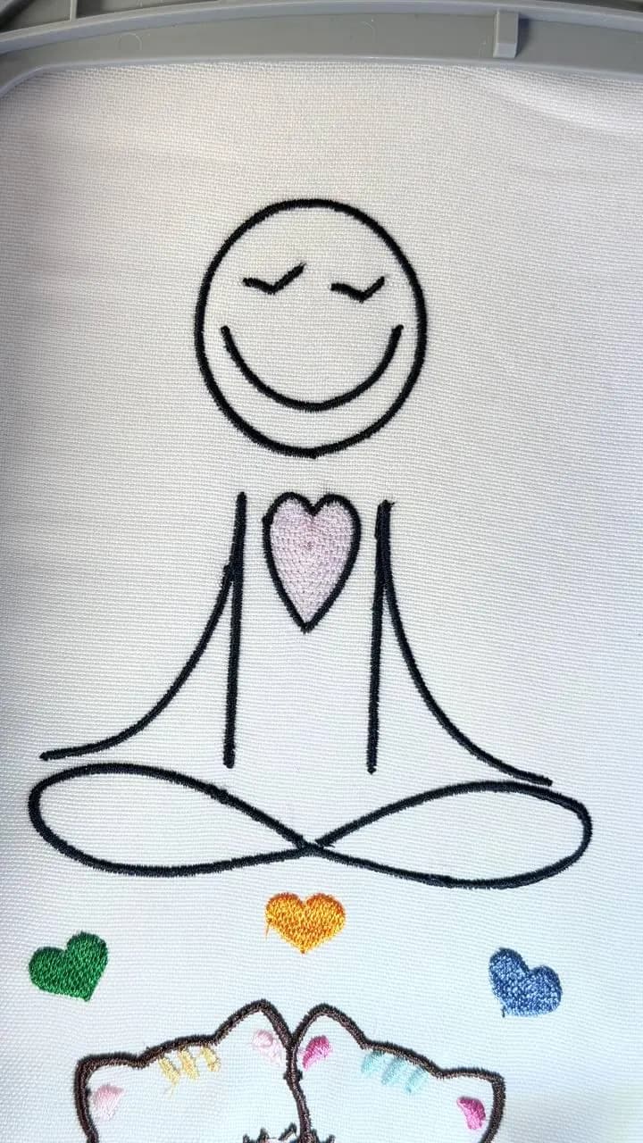 Yoga meditation embroidery design for machine | mindful line art - image 2
