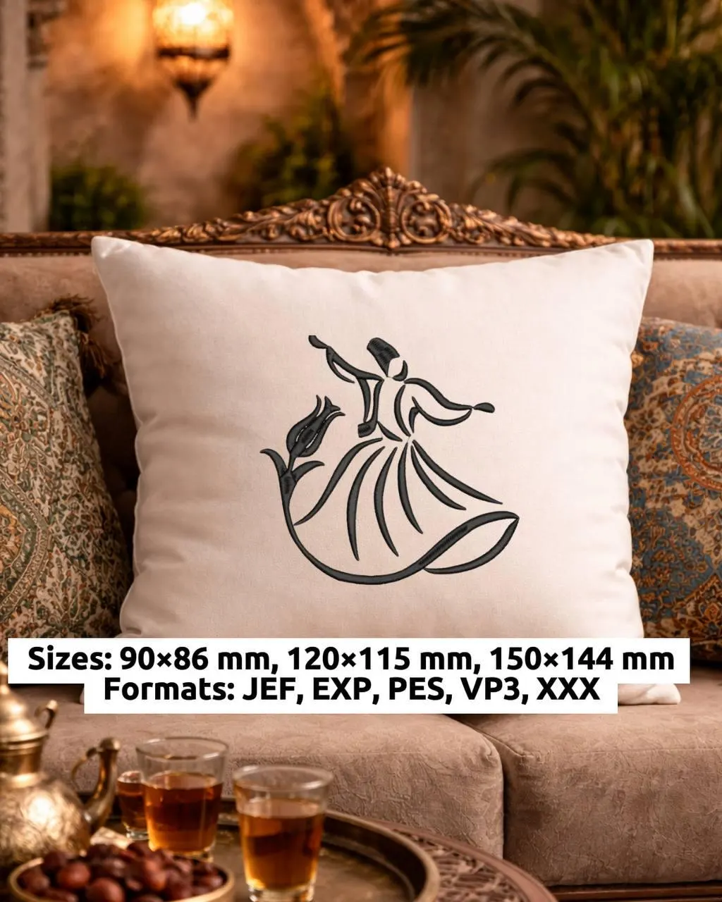 5 Islamic Embroidery Bundle, PES JEF DST, Ramadan Home Decor Set, Eid Mubarak Gift Kit, Calligraphy Pattern, Muslim Prayer Room - image 2
