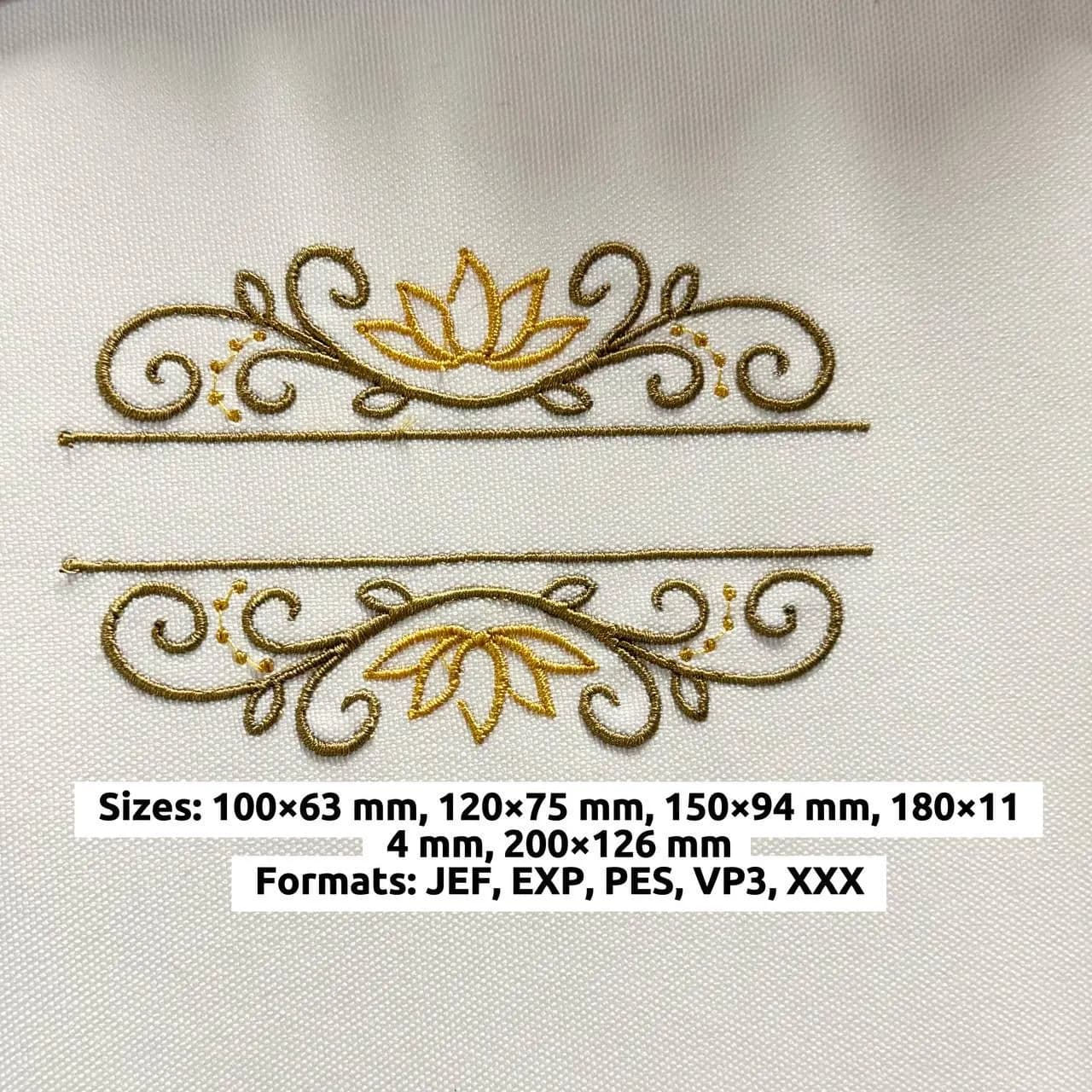 Elegant Monogram Frame Machine Embroidery Pattern PES JEF Border Stitch