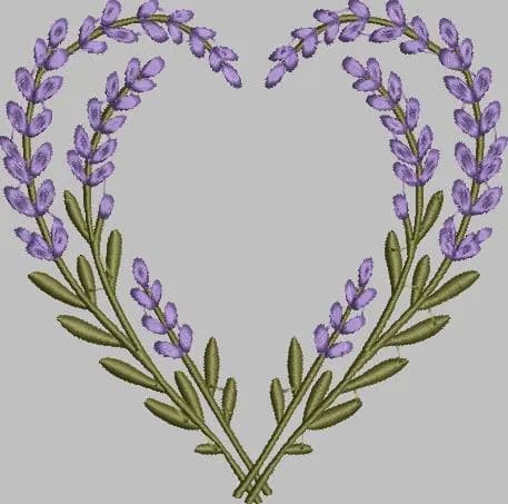 Lavender Heart Napkin Machine Embroidery Pattern PES JEF Floral Stitch - image 2
