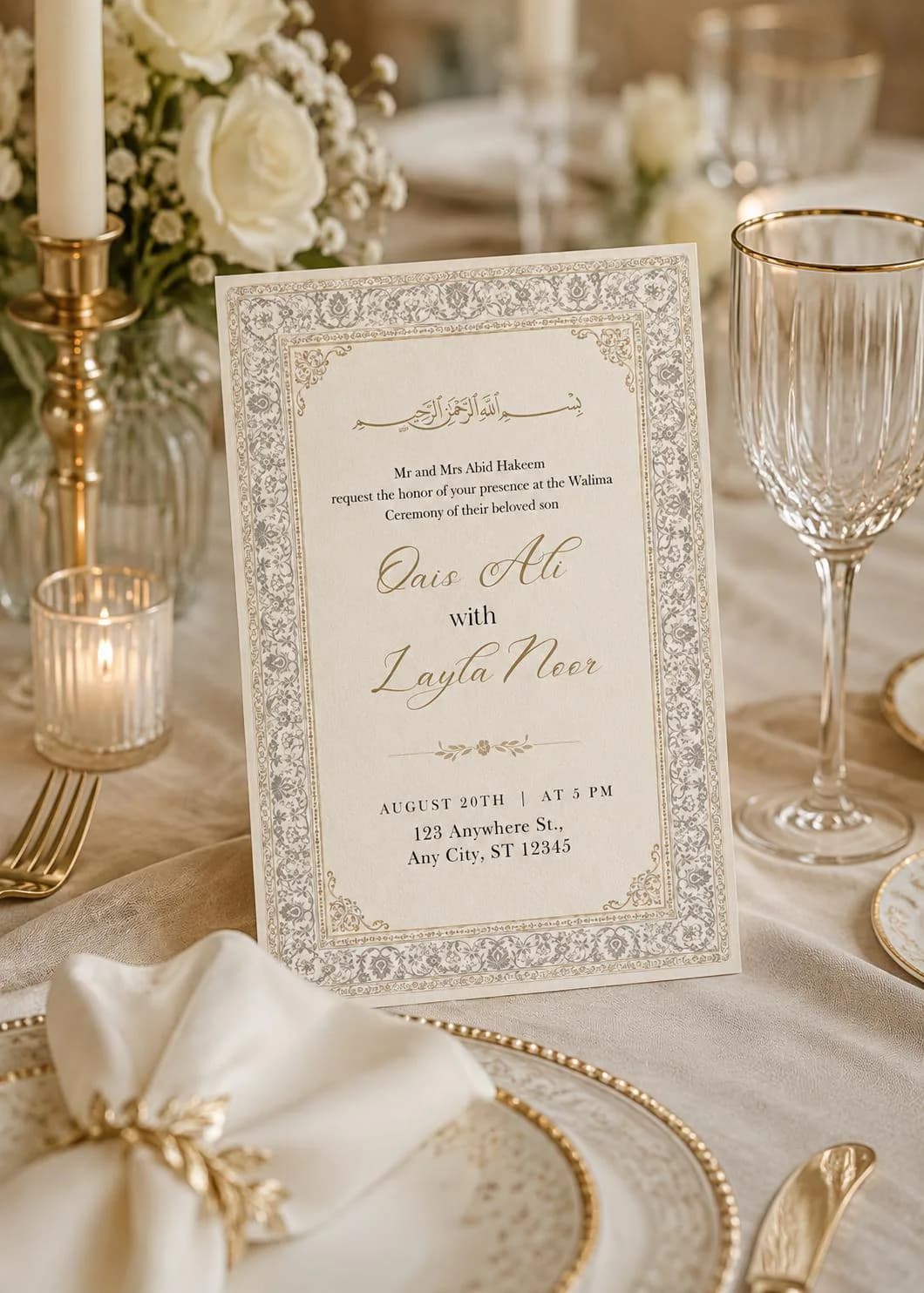 Editable Walima Invitation Template, Islamic Wedding Invite (Digital Download) - image 5