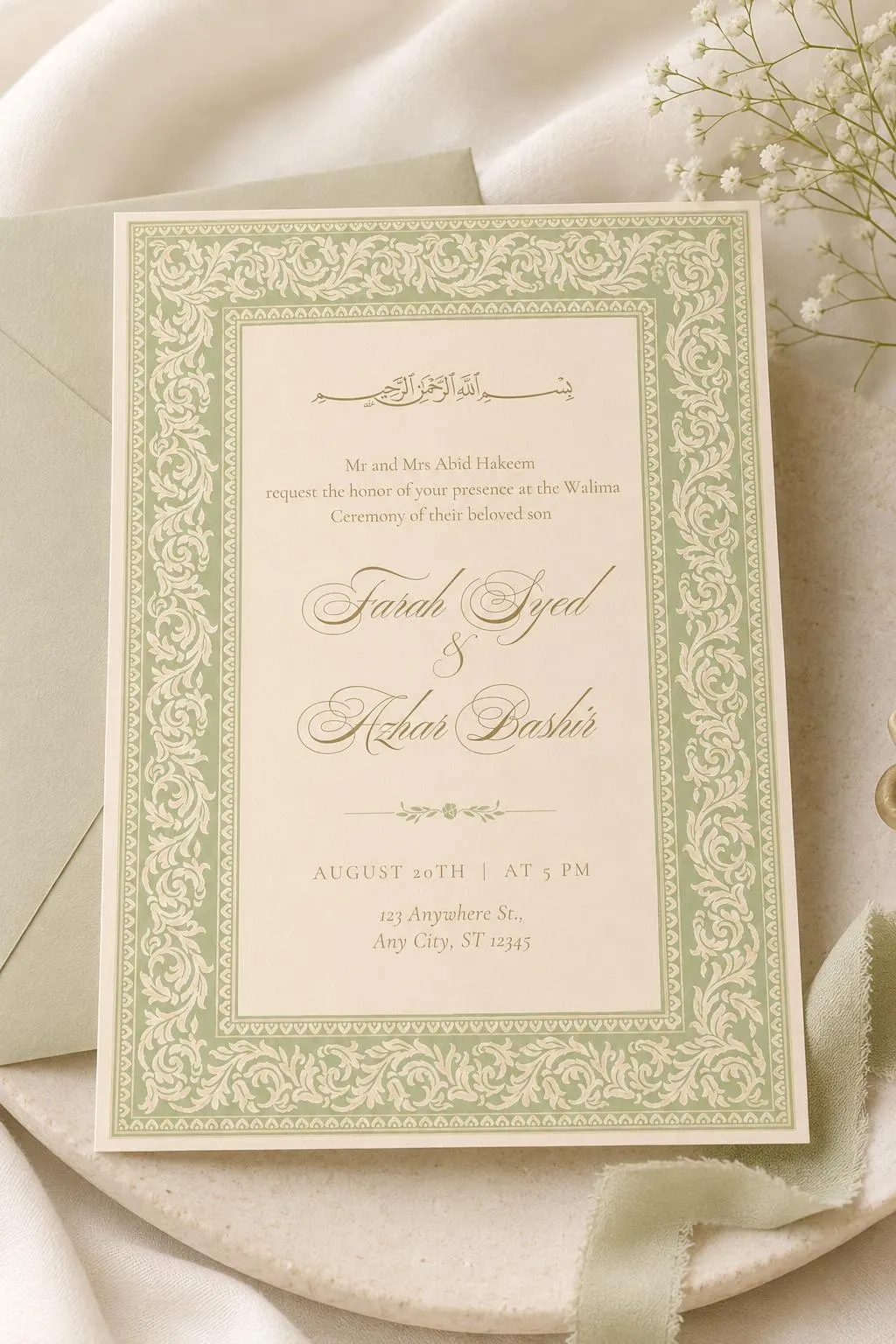 Editable Walima Invitation Template, Islamic Reception Invitation, Digital Download - image 5